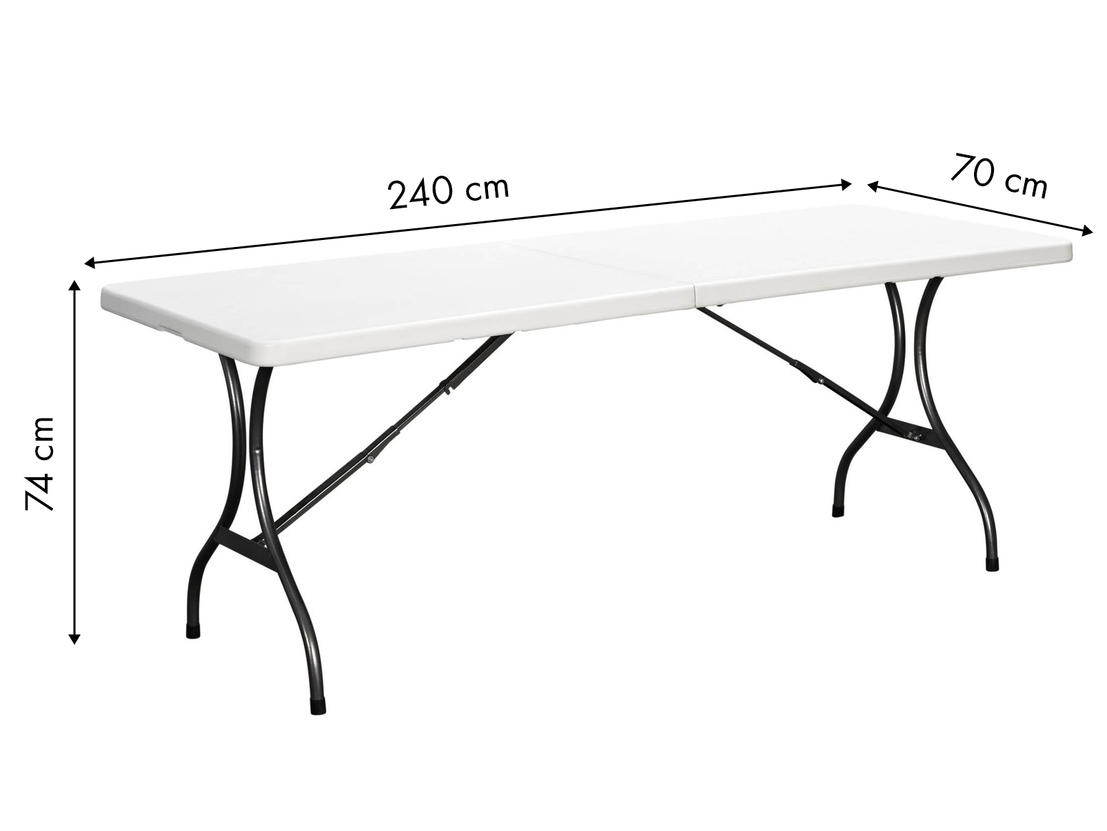 Sulankstomas sodo stalas modernhome, 240x70 cm, baltas