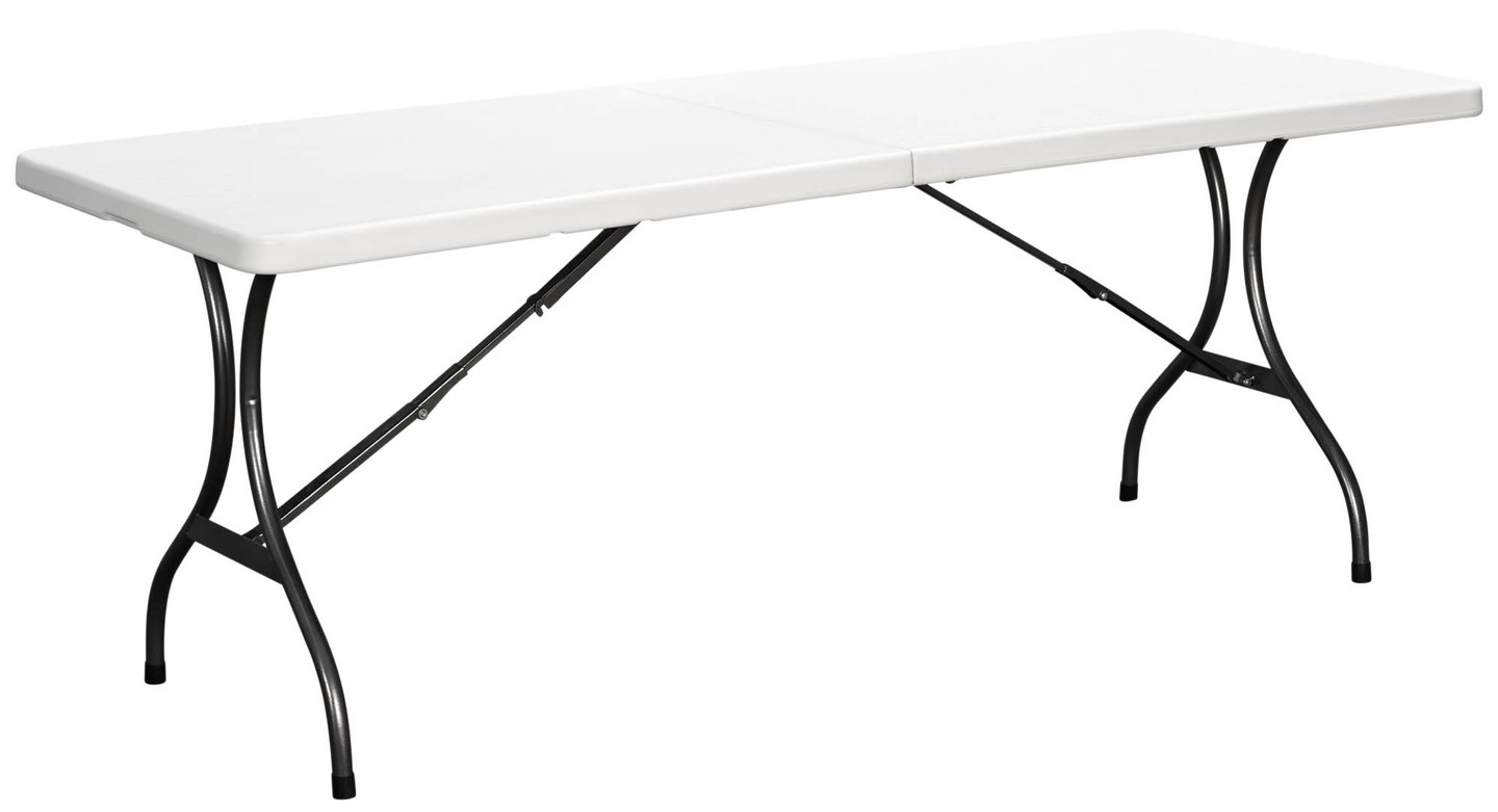 Sulankstomas sodo stalas modernhome, 240x70 cm, baltas