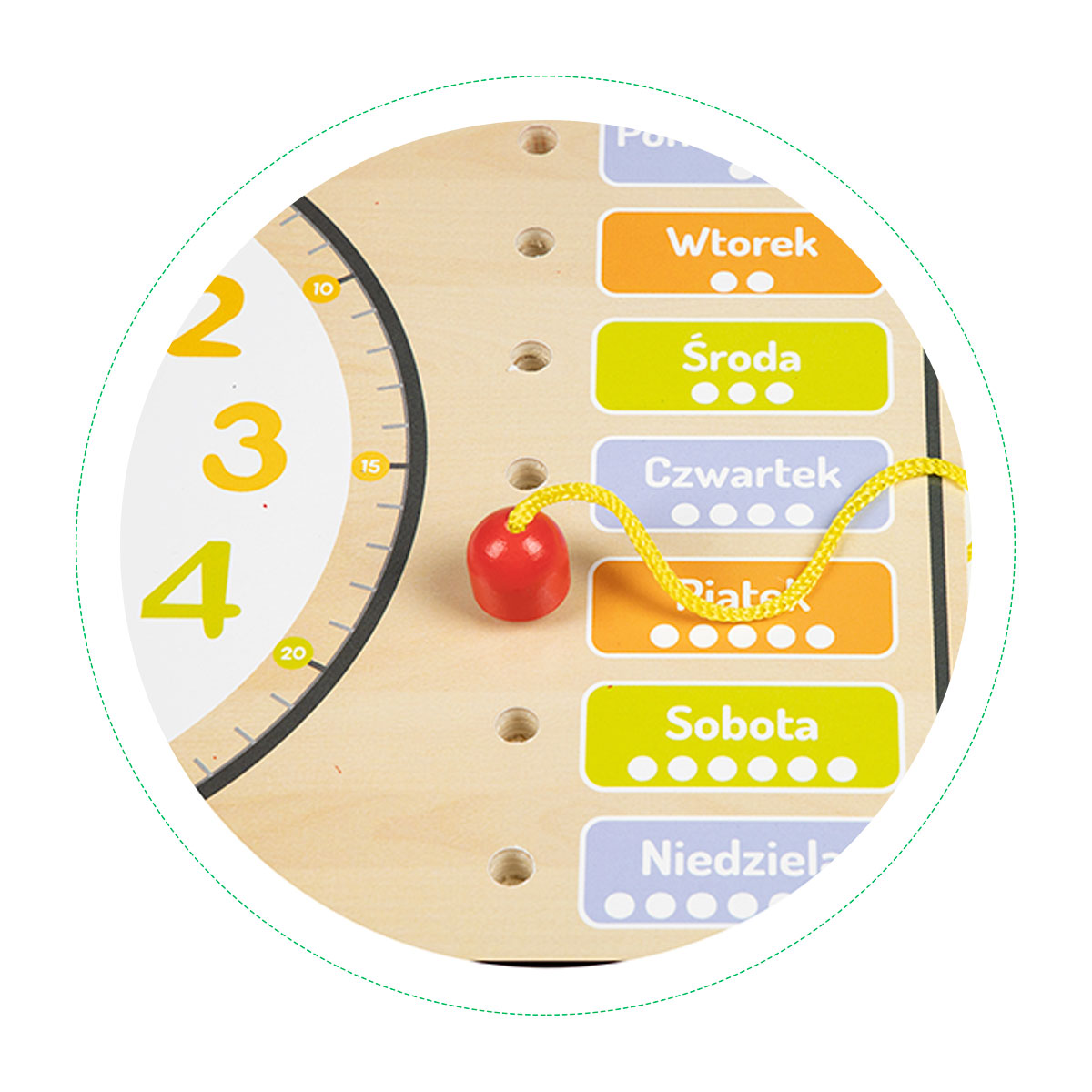 Medinis edukacinis laikrodis-kalendorius ecotoys