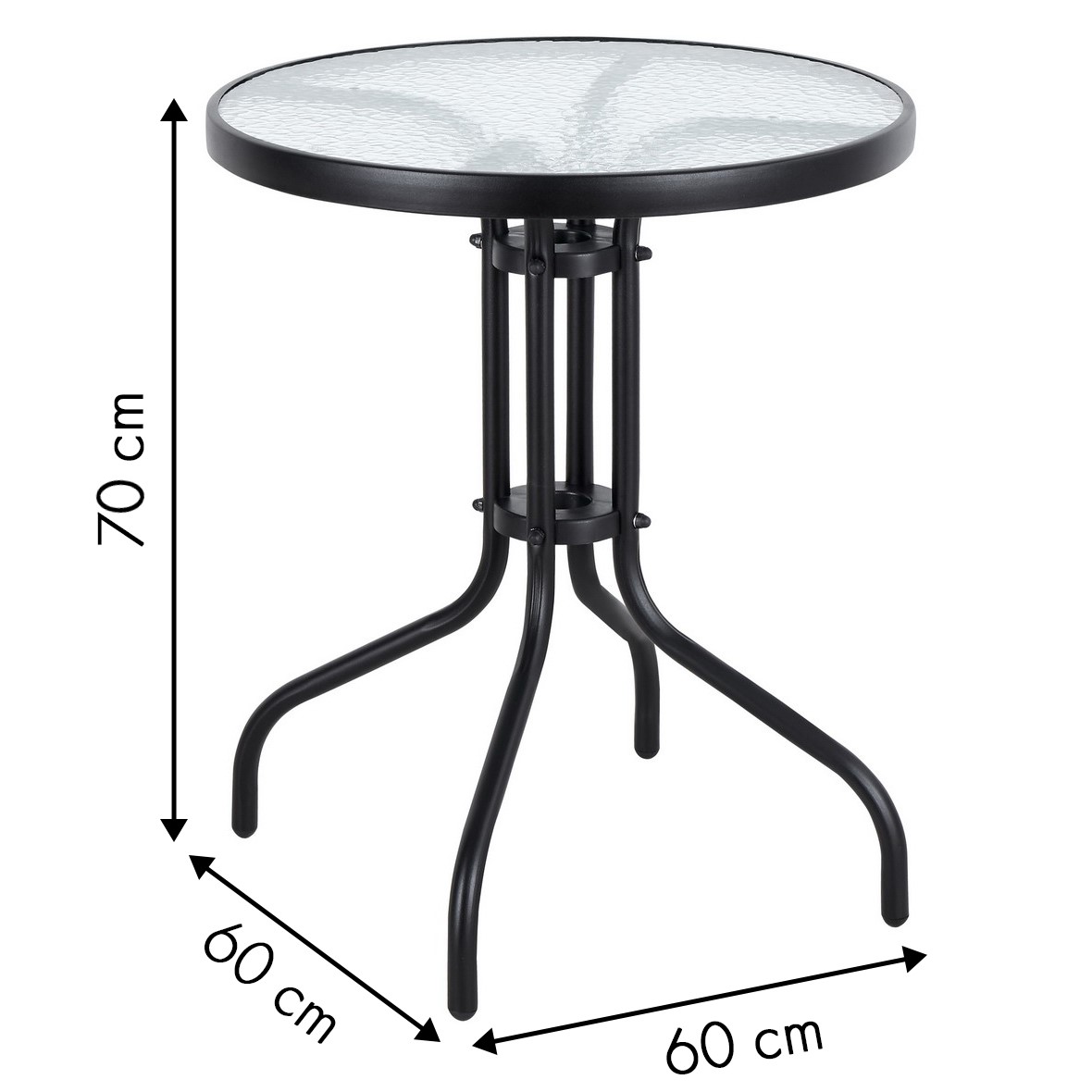 Stiklinis lauko stalas 60cm multigarden