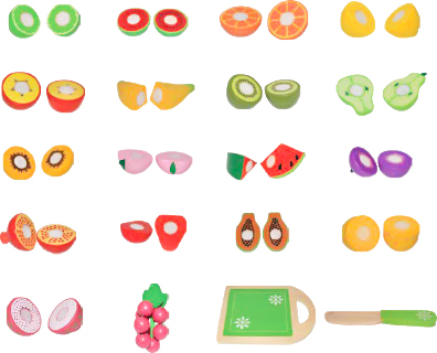 Mediniai vaisiai 20 vienetų „Ecotoys“