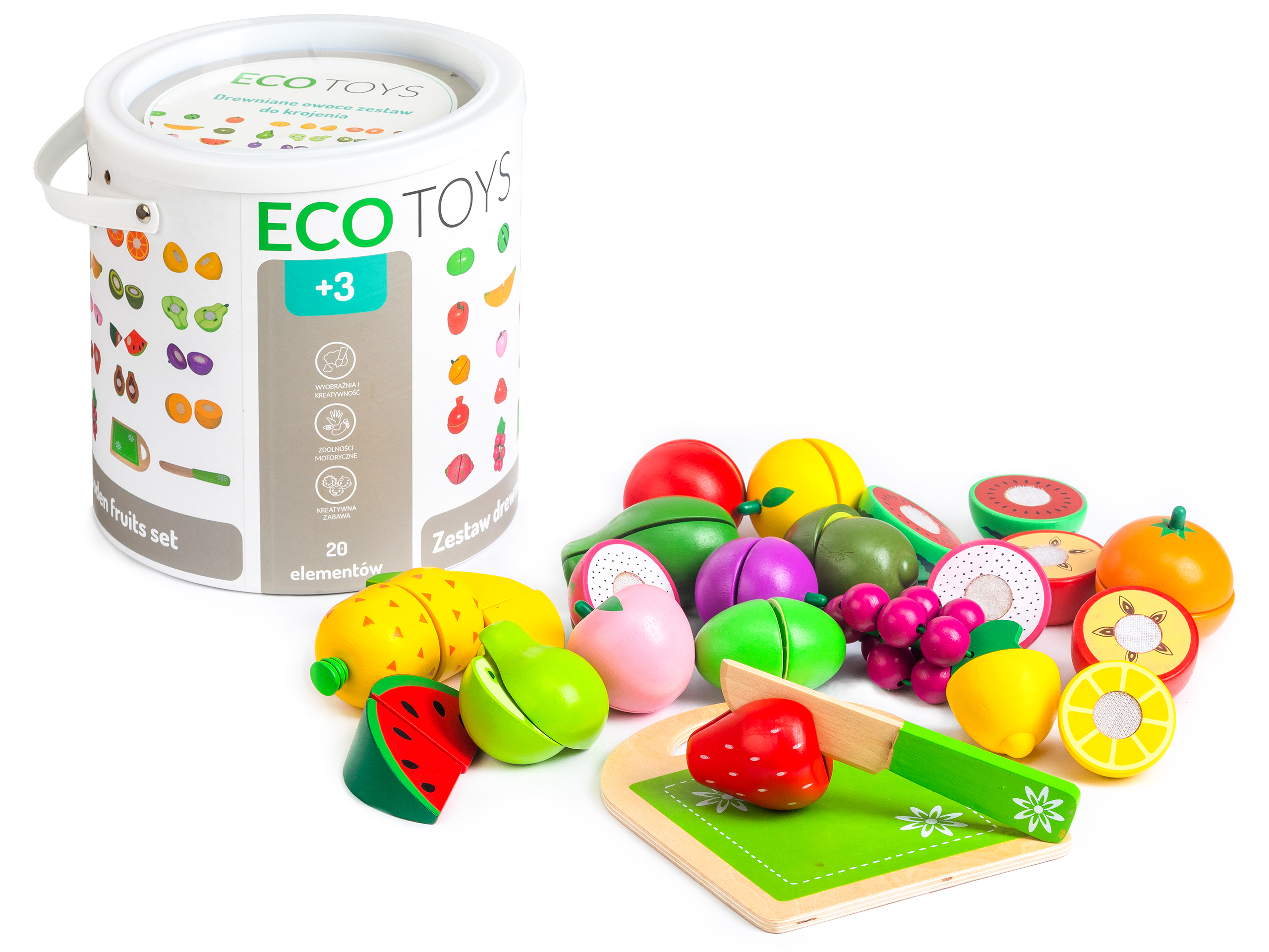 Mediniai vaisiai 20 vienetų „Ecotoys“