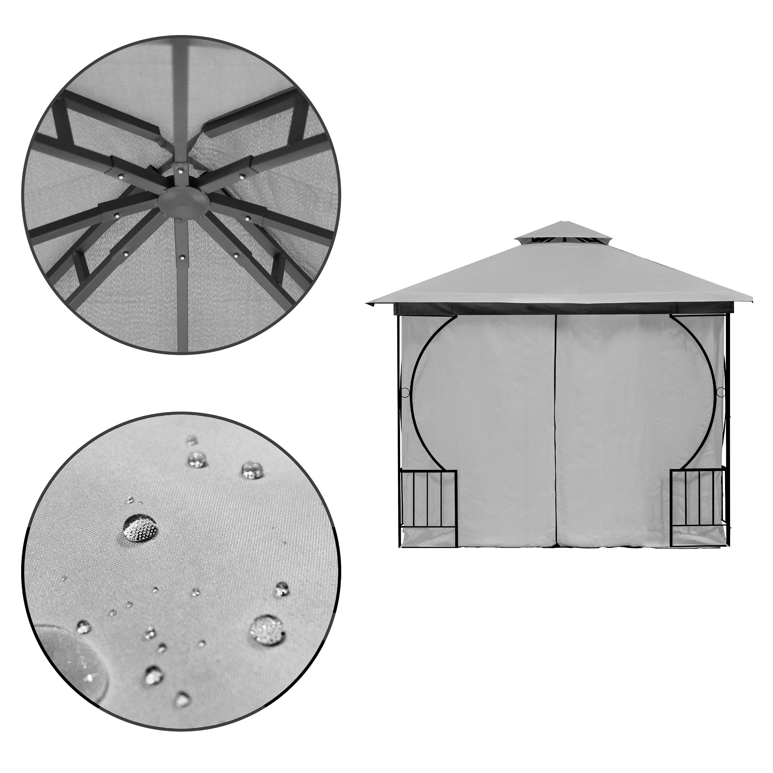 Pilka lauko pavėsinė 3x3 m