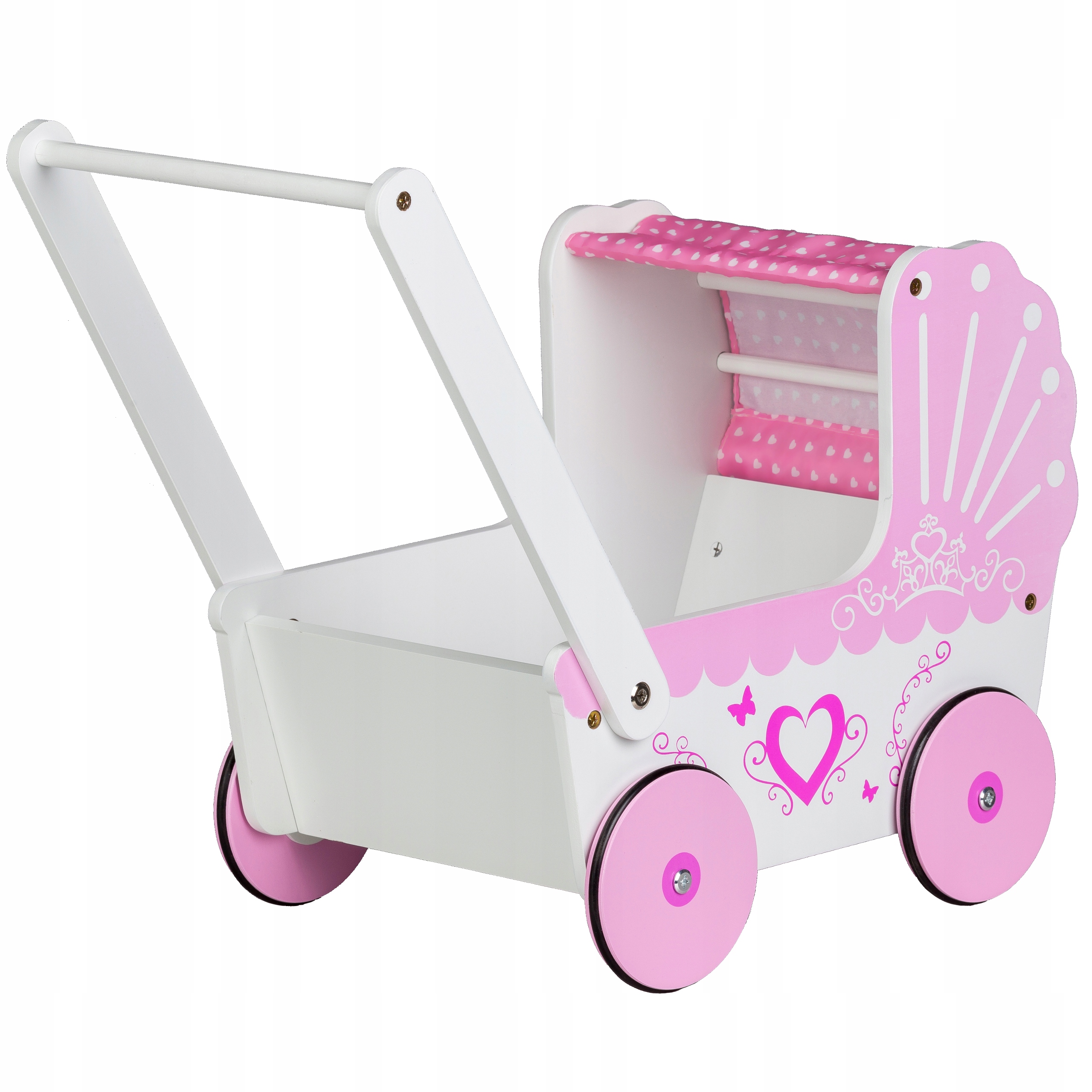 Medinis lėlių vežimėlis „Ecotoys“