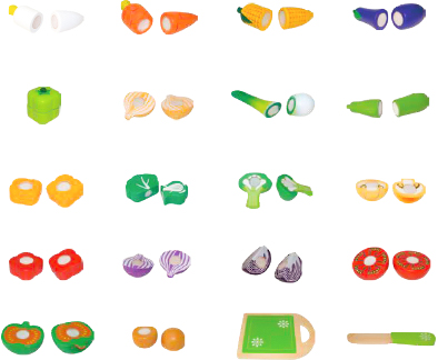 Medinės daržovės 20 vienetų „Ecotoys“