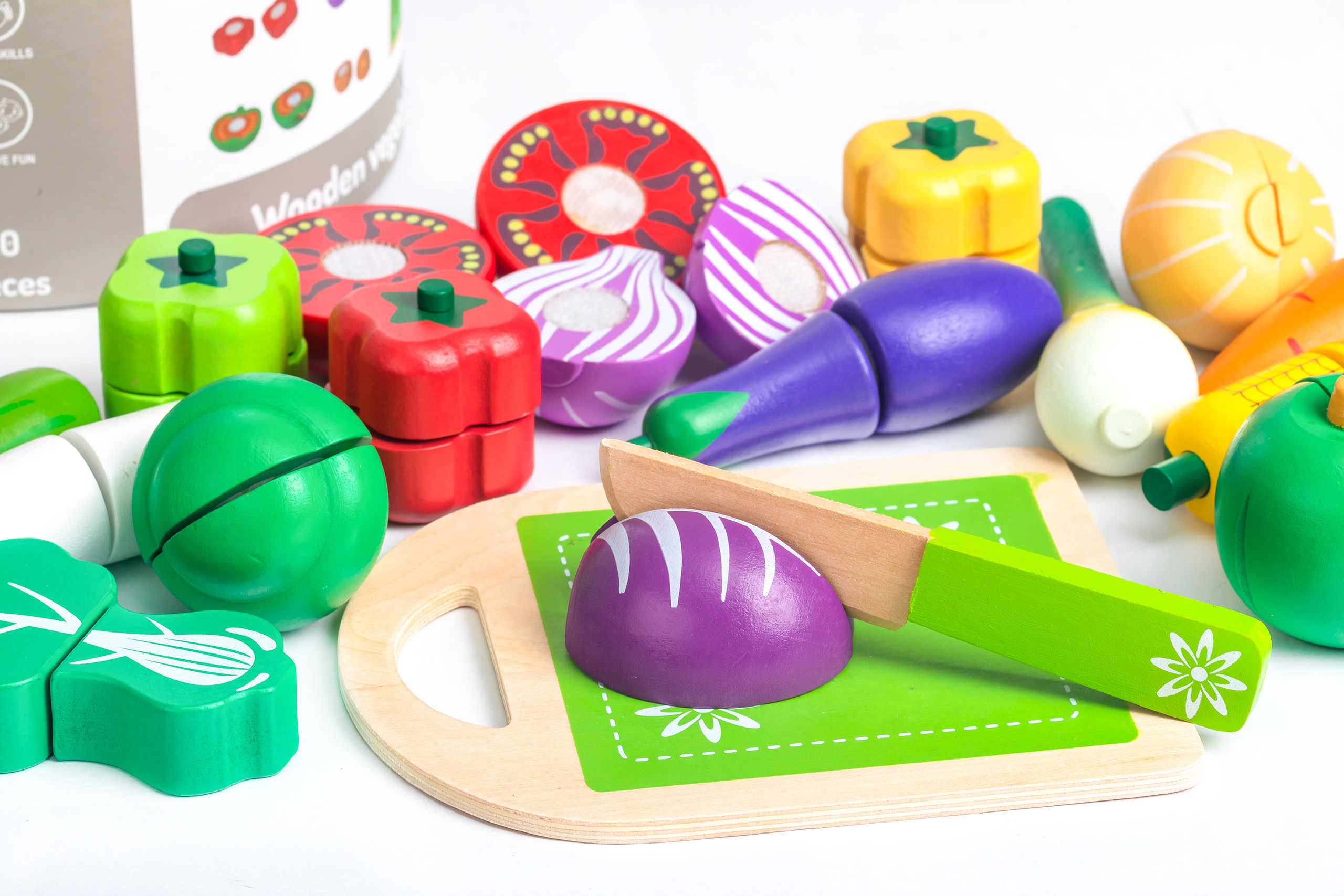 Medinės daržovės 20 vienetų „Ecotoys“