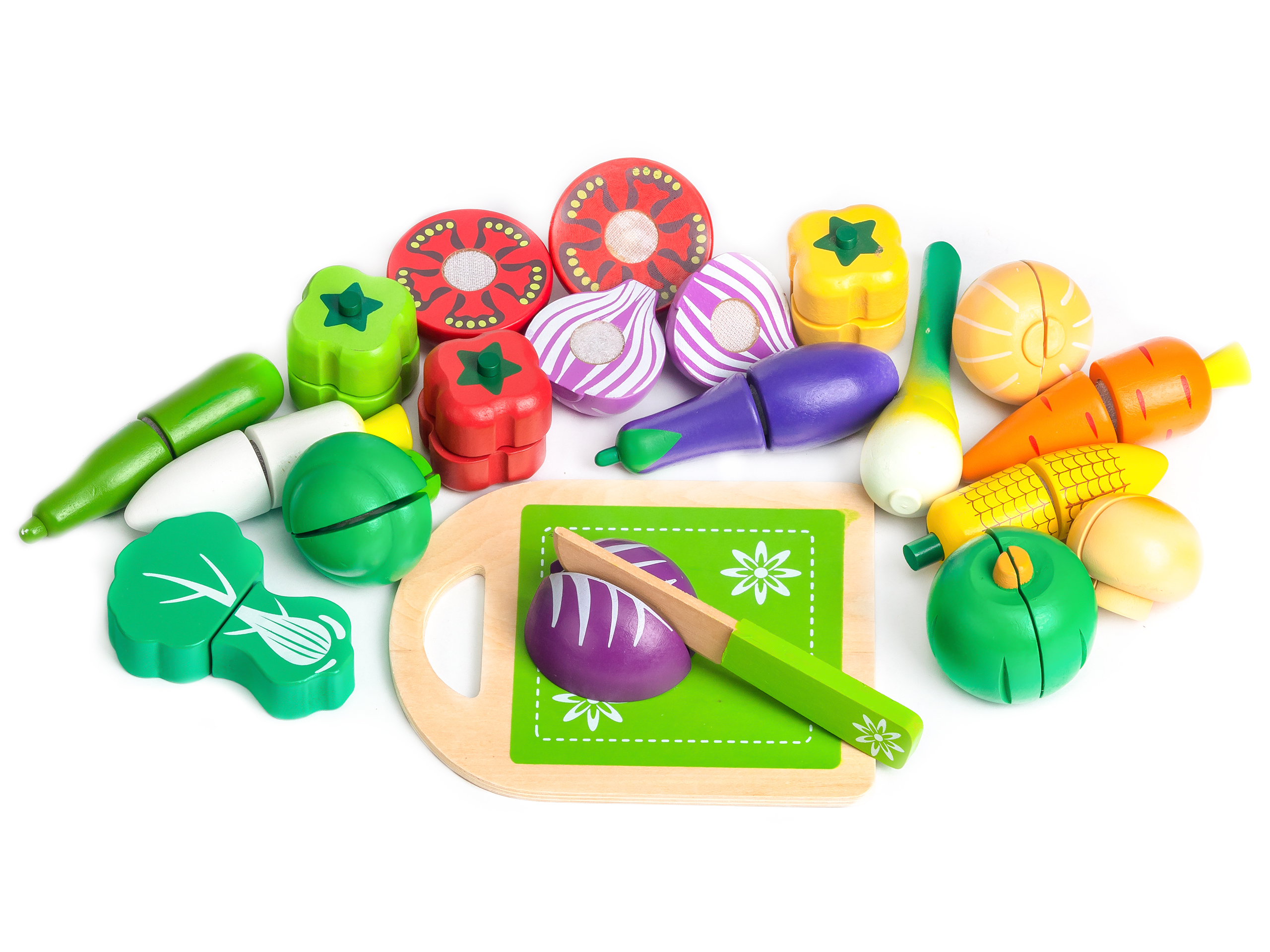 Medinės daržovės 20 vienetų „Ecotoys“