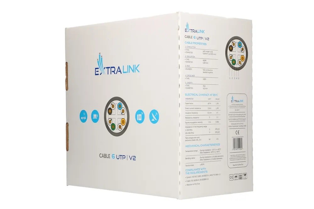 Maitinimo laidas maitinimo laidas extralink, u/utp, 305 m