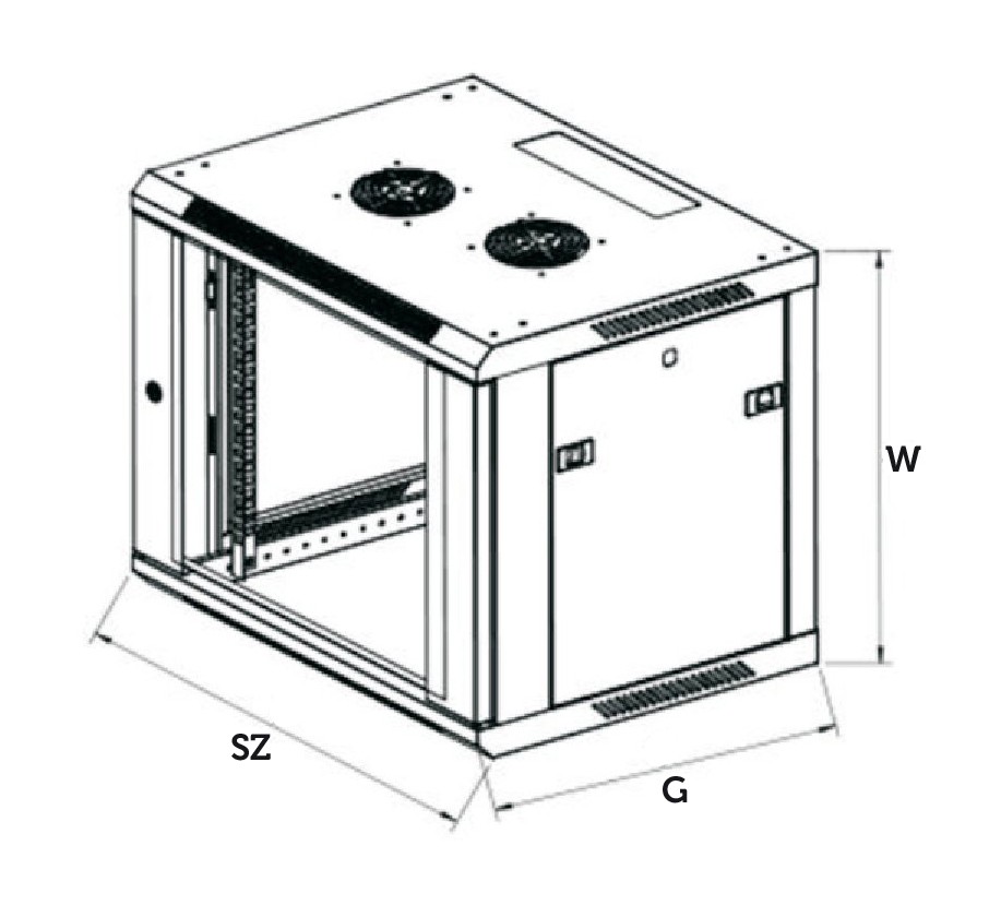 Extralink 6u 600x450 asp, sieninė spinta, pilka