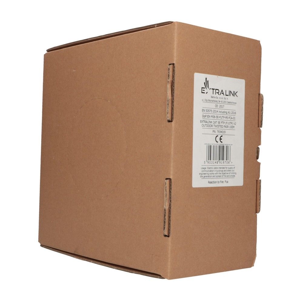 Tinklo laidas extralink cat5e ftp lauko tinklo kabelis, 100 m, juodas