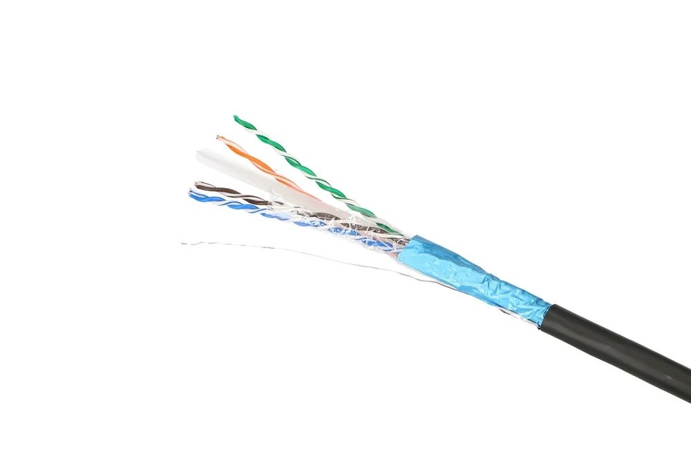 Tinklo laidas extralink cat6 ftp lauko tinklo kabelis 305 m, juodas, native