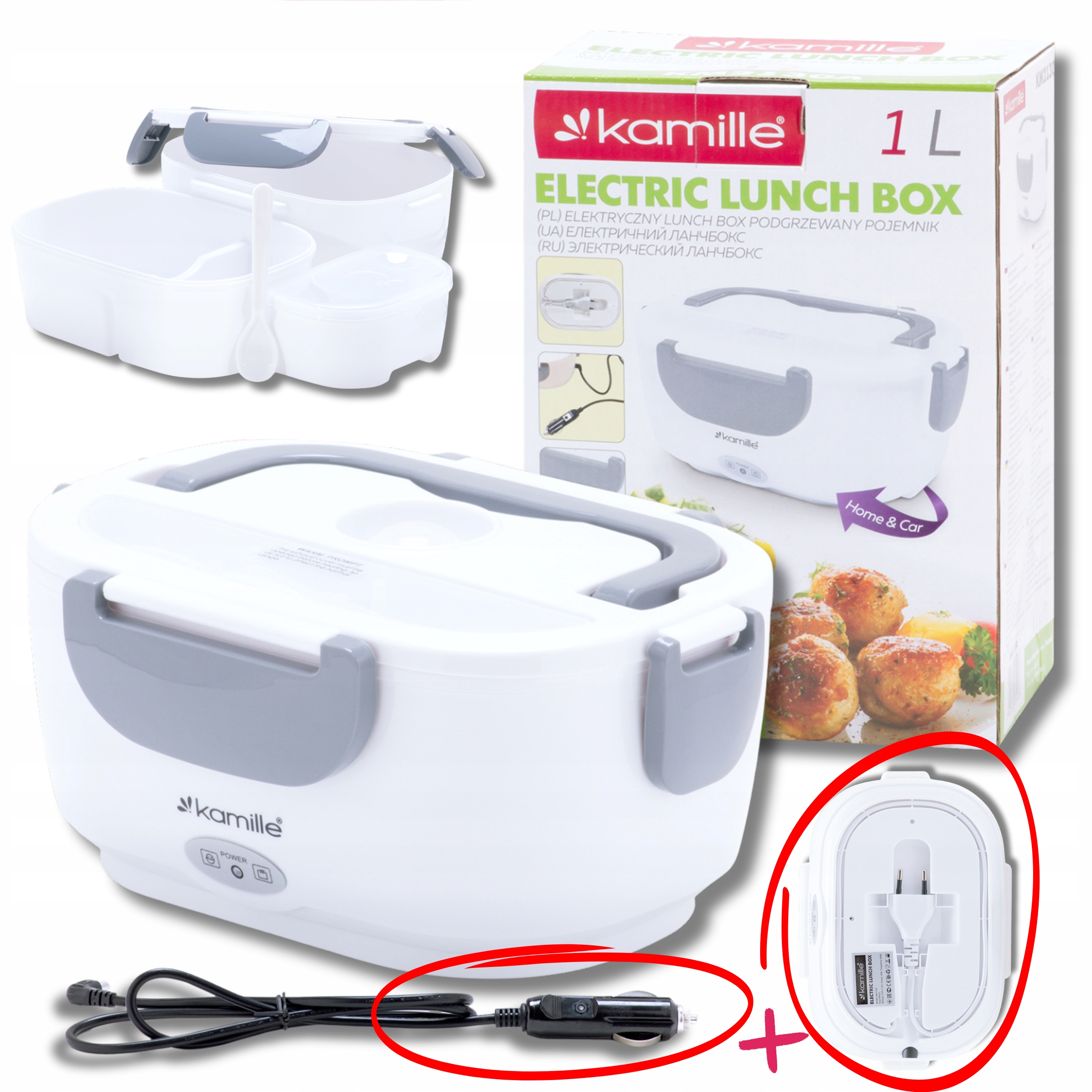 Elektrinė pietų dėžutė 220V / 12V KAMILLE 2130A