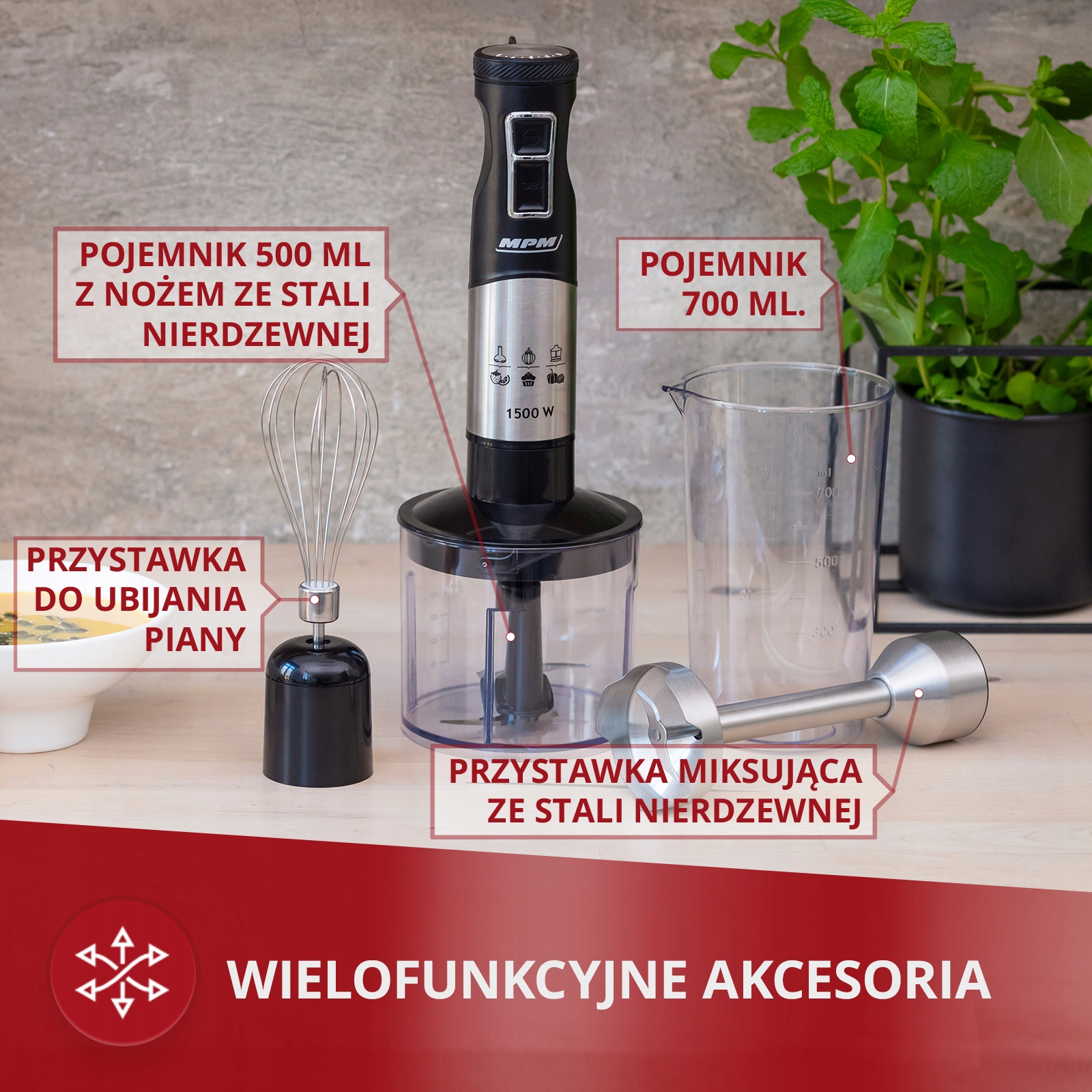 1500w rankinis trintuvas/smulkintuvas  , reguliuojamas greitis.
