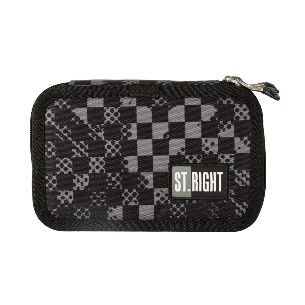 Dvigubas pieštukinės dėklas su priedais chessboard crush