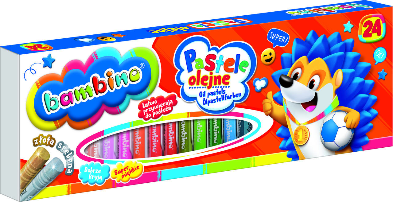 Bambino pastelės aliejinės kreidelės 24 spalvos