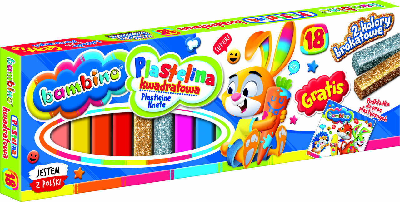 Plastilinas bambino, 18 spalvų