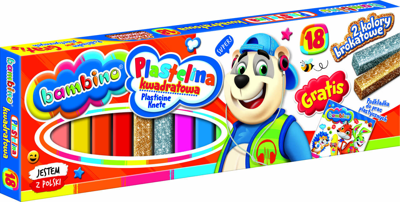 Plastilinas bambino, 18 spalvų