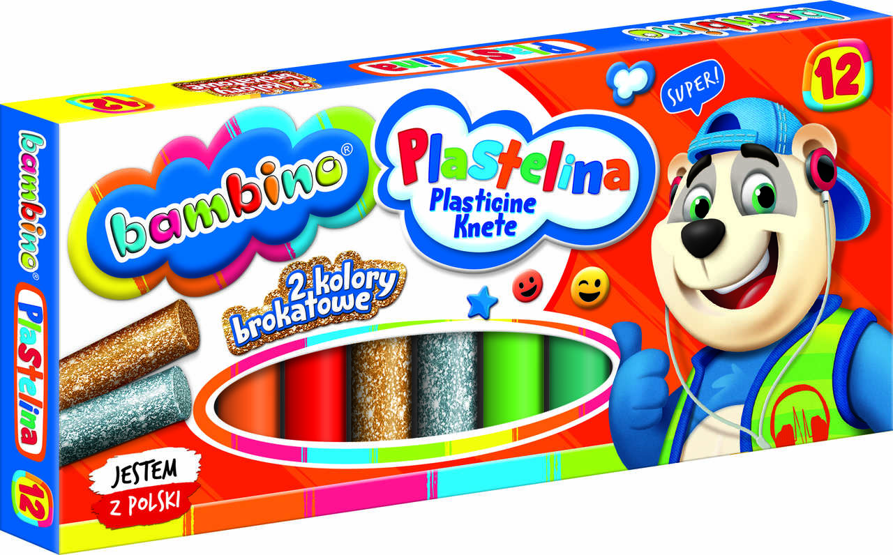 Bambino klasikinis plastilinas 12 spalvų
