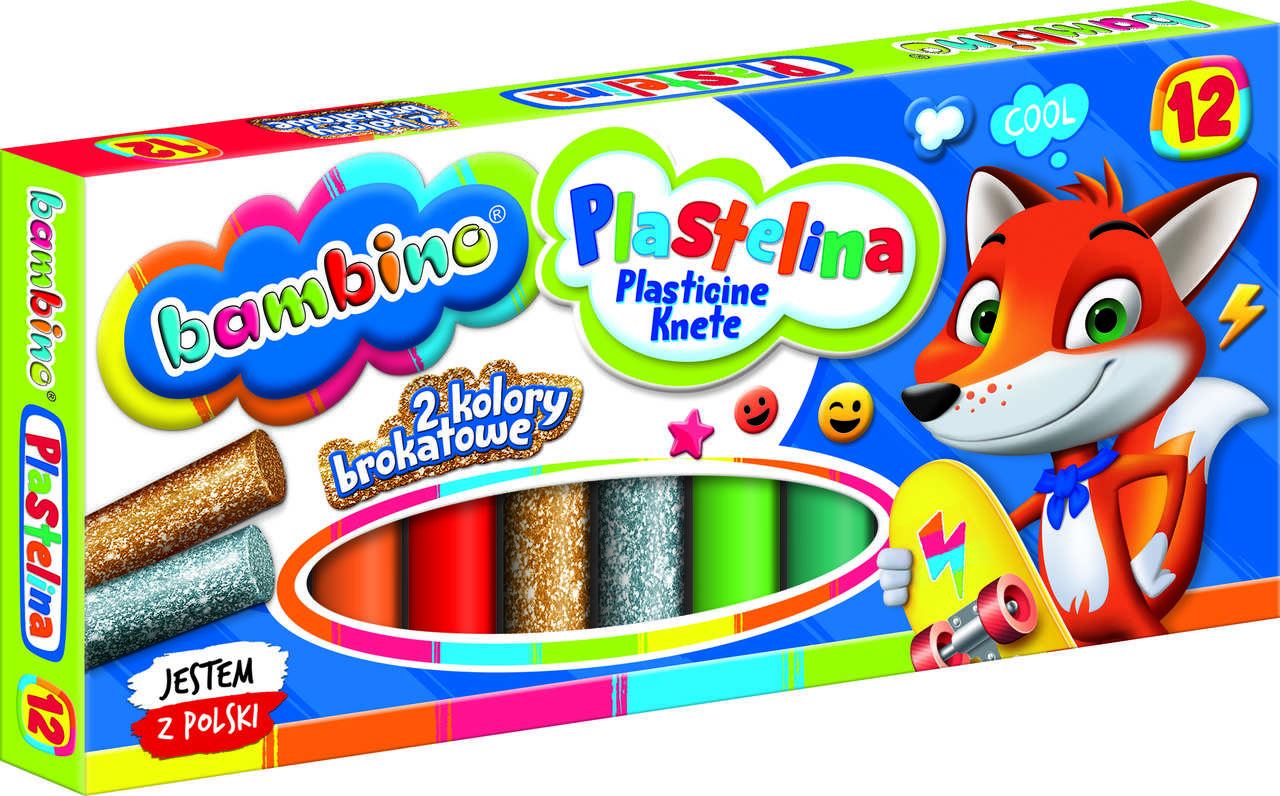 Bambino klasikinis plastilinas 12 spalvų
