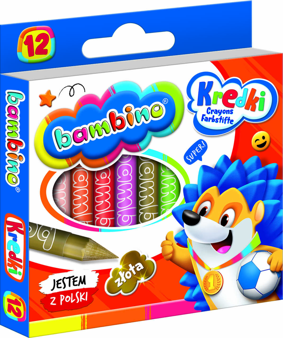 Grafinės kreidelės bambino, 12 spalvų