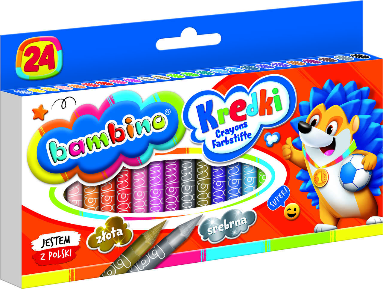 Bambino grafinės kreidelės, 24 spalvos