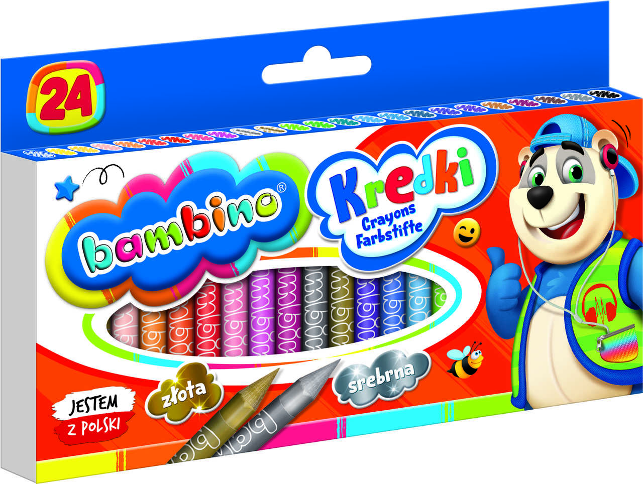 Bambino grafinės kreidelės, 24 spalvos