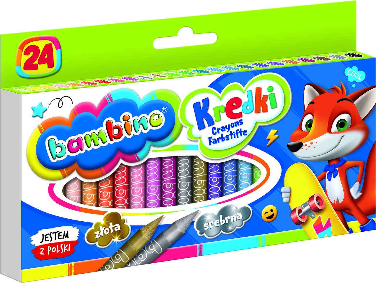 Bambino grafinės kreidelės, 24 spalvos