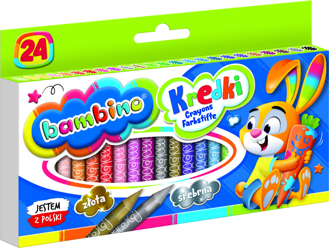 Bambino grafinės kreidelės, 24 spalvos