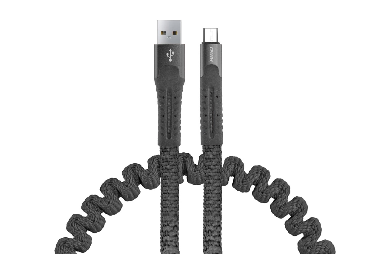 Tvirtas 1,2 m usb / micro usb kabelis su nailoniniu apvalkalu