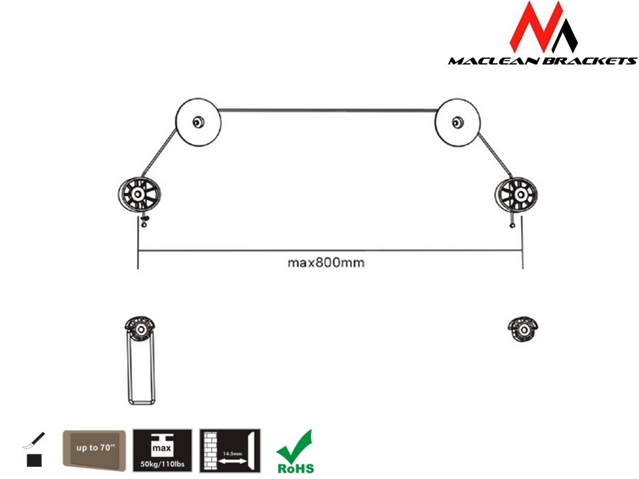 Tv laikiklis maclean mc-557 32-70”