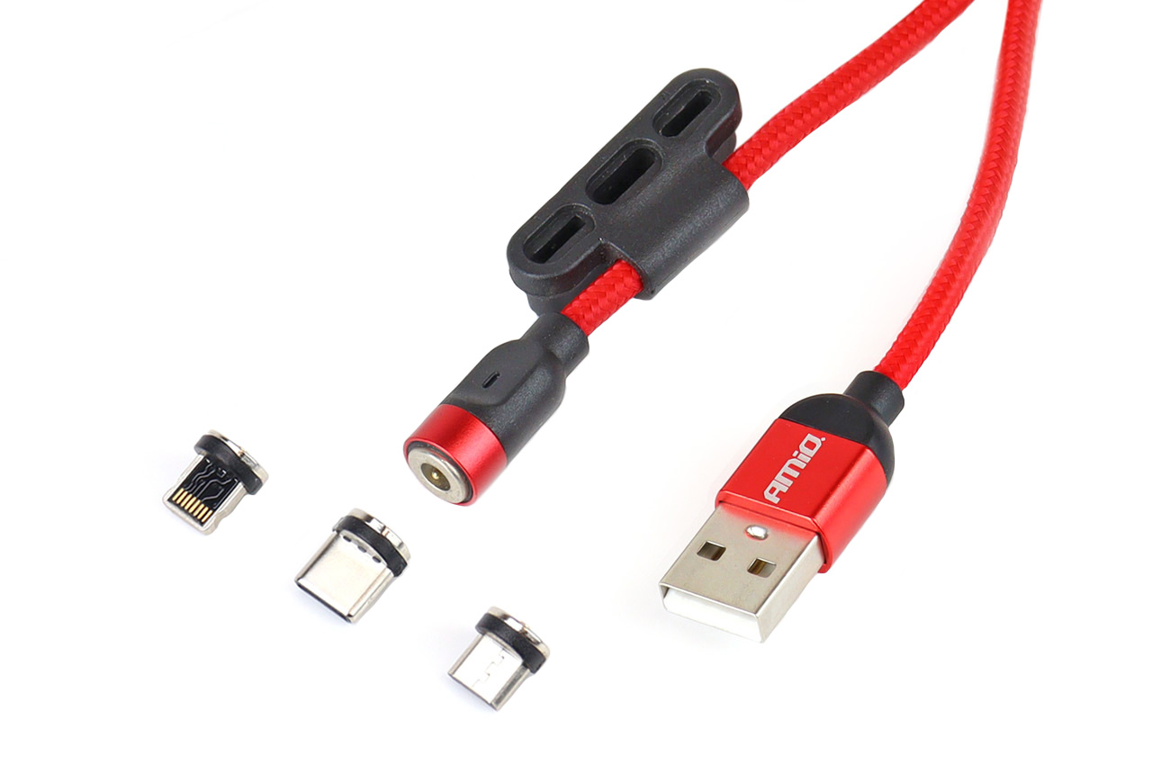 Maitinimo laidas amio, lightning/usb-c/micro usb, 1 m