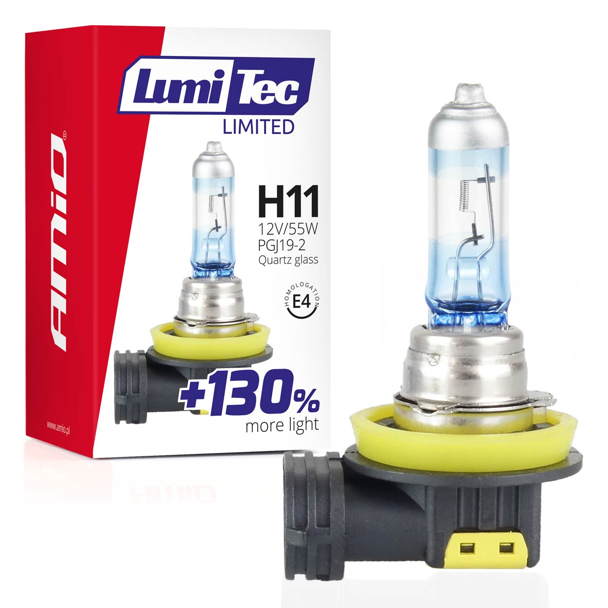 Automobilinė lemputė Amio LumiTec Limited H11 12V 55W + 130%