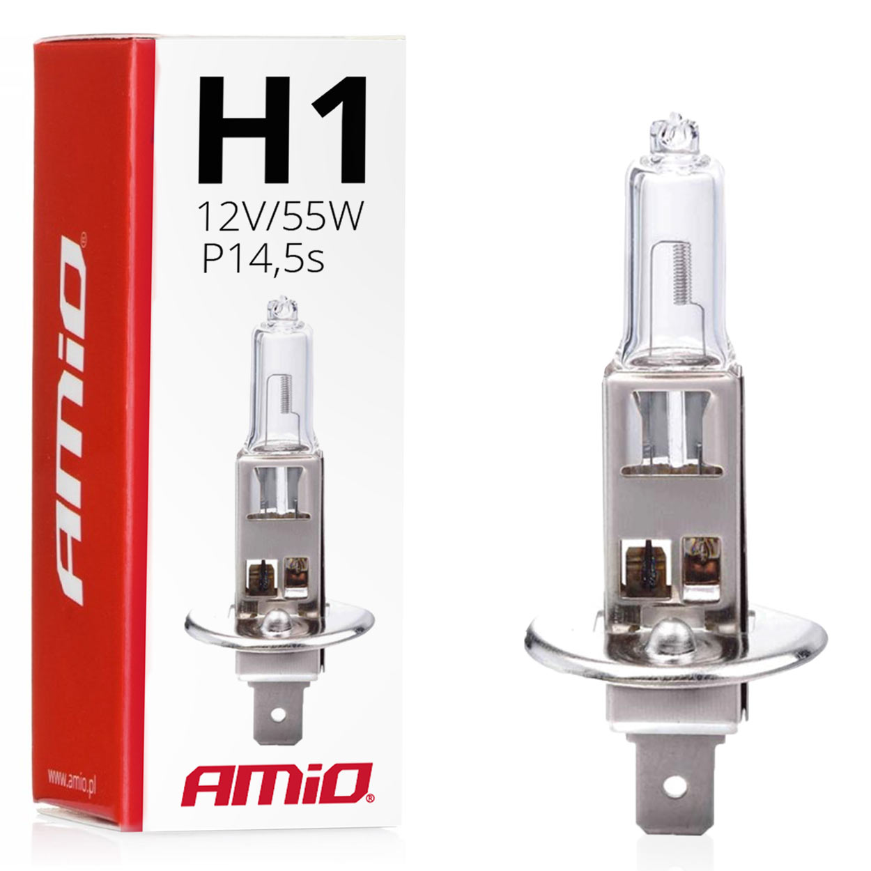 Automobilinė lemputė Amio H1 12V 55W