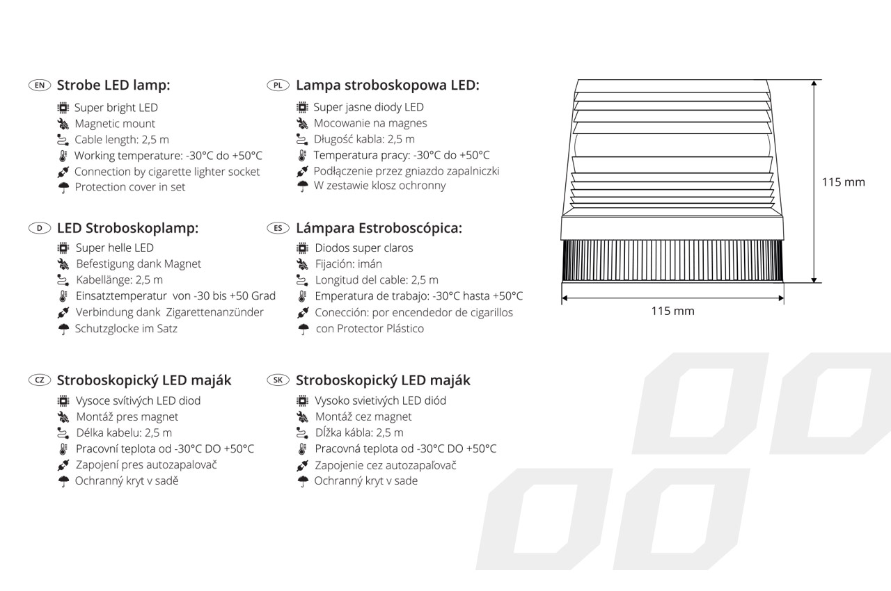 Led žibintas amio, 24 v