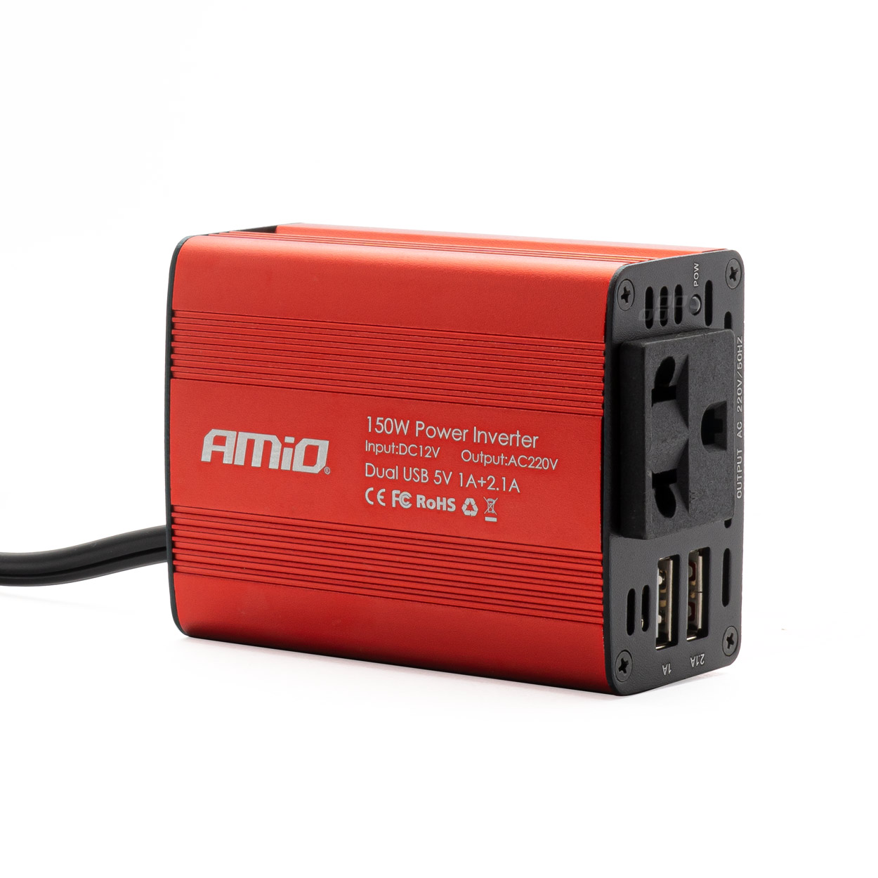 Inverteris 12v-230v, 150/300w, 2 usb lizdai