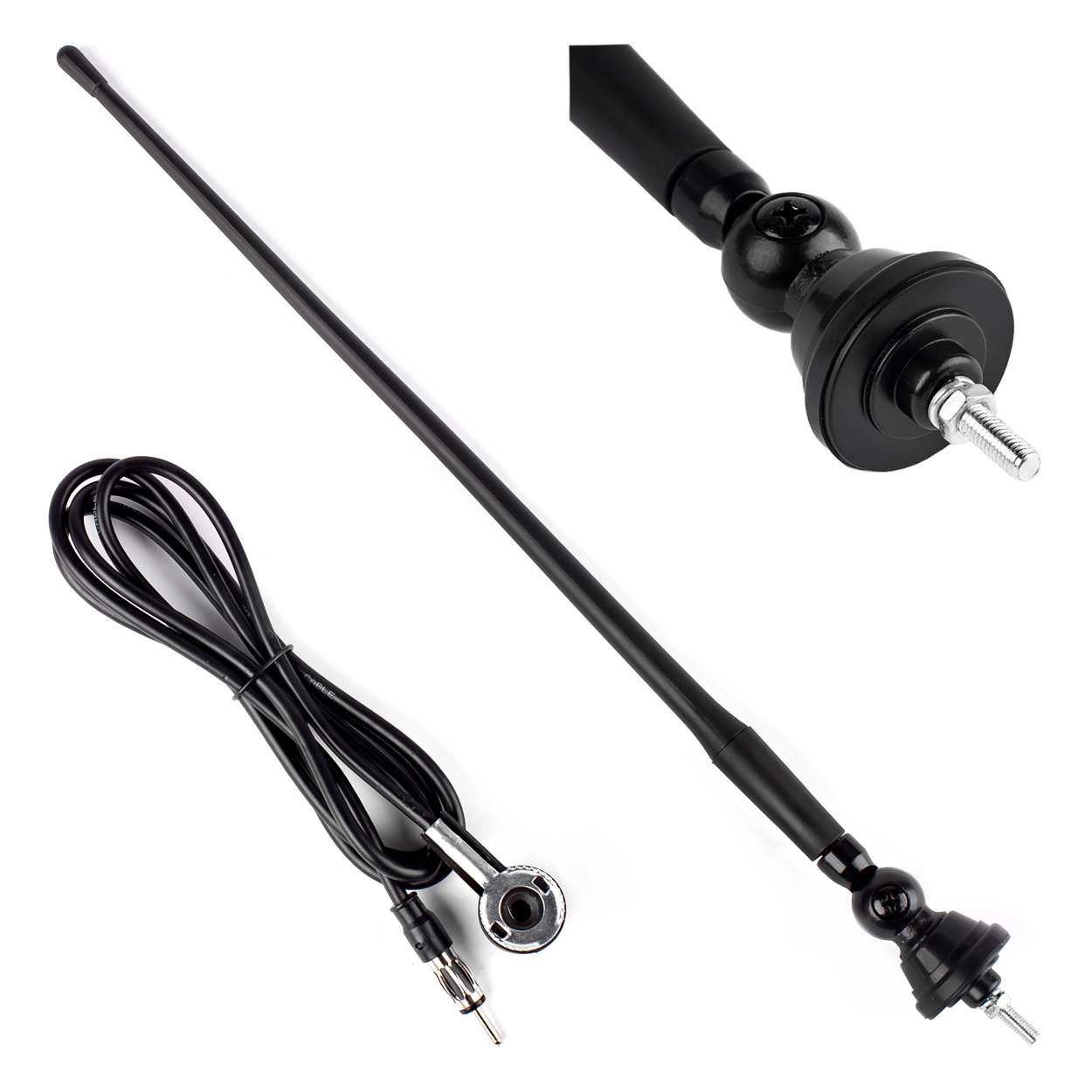 Antena, lanksti, 34cm, kabelis 1,4m, m5mm