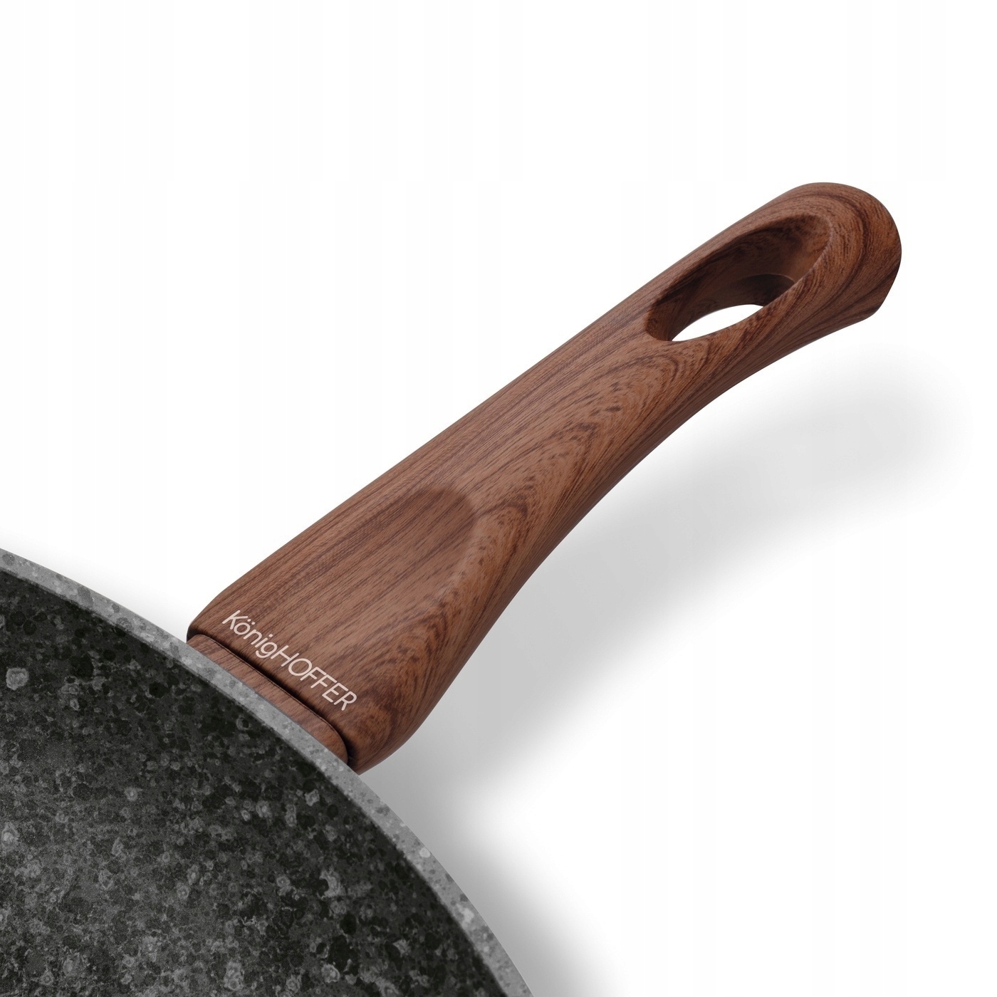Gili keptuvė könighoffer venga su stikliniu dangčiu - ⌀28 cm, neprideganti trisluoksnė multistone granito danga