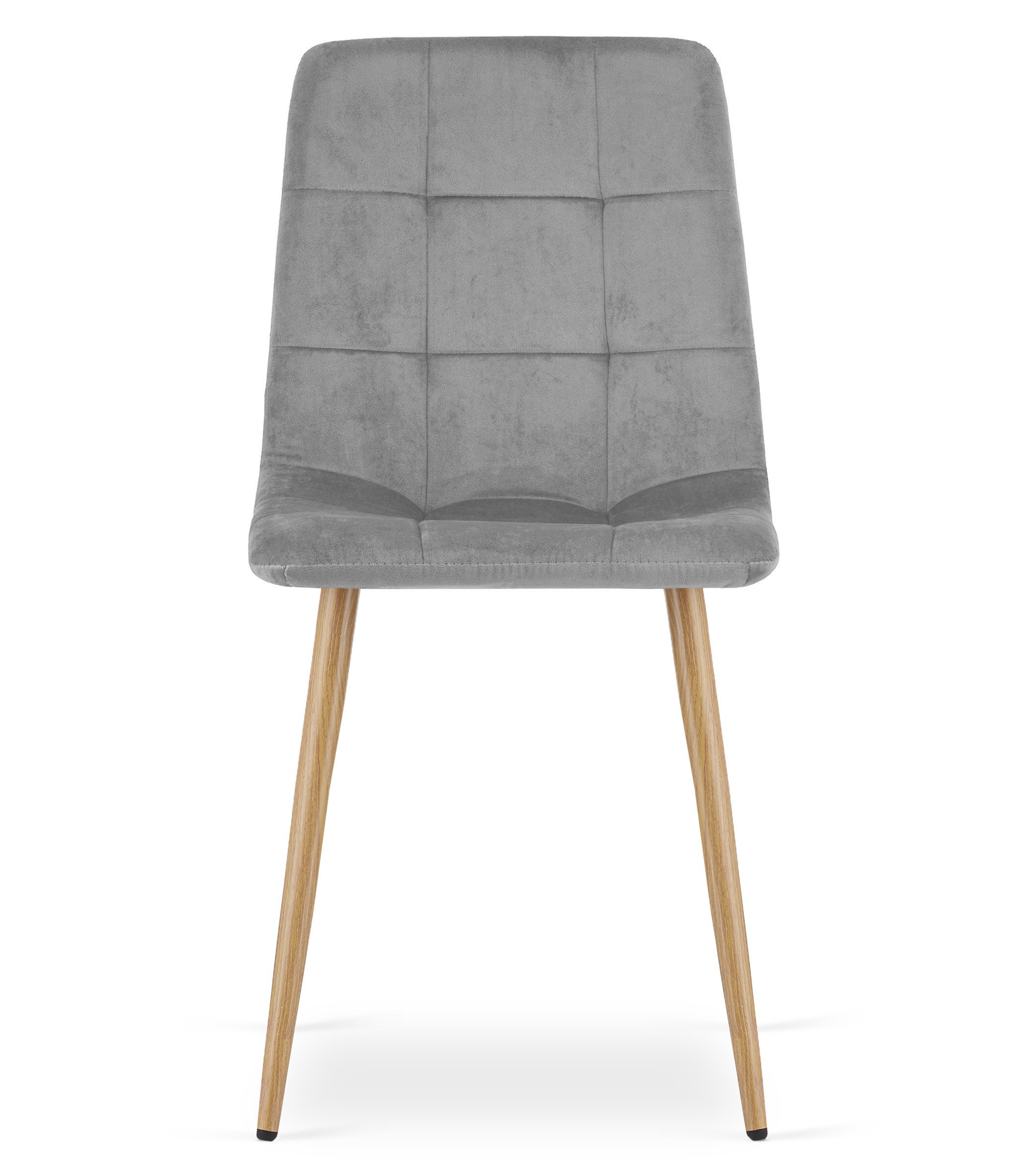 Kėdė su veliūriniu apmušalu ir metalinėmis kojomis, šviesiai pilka, 87 × 45 × 50,5 cm 3