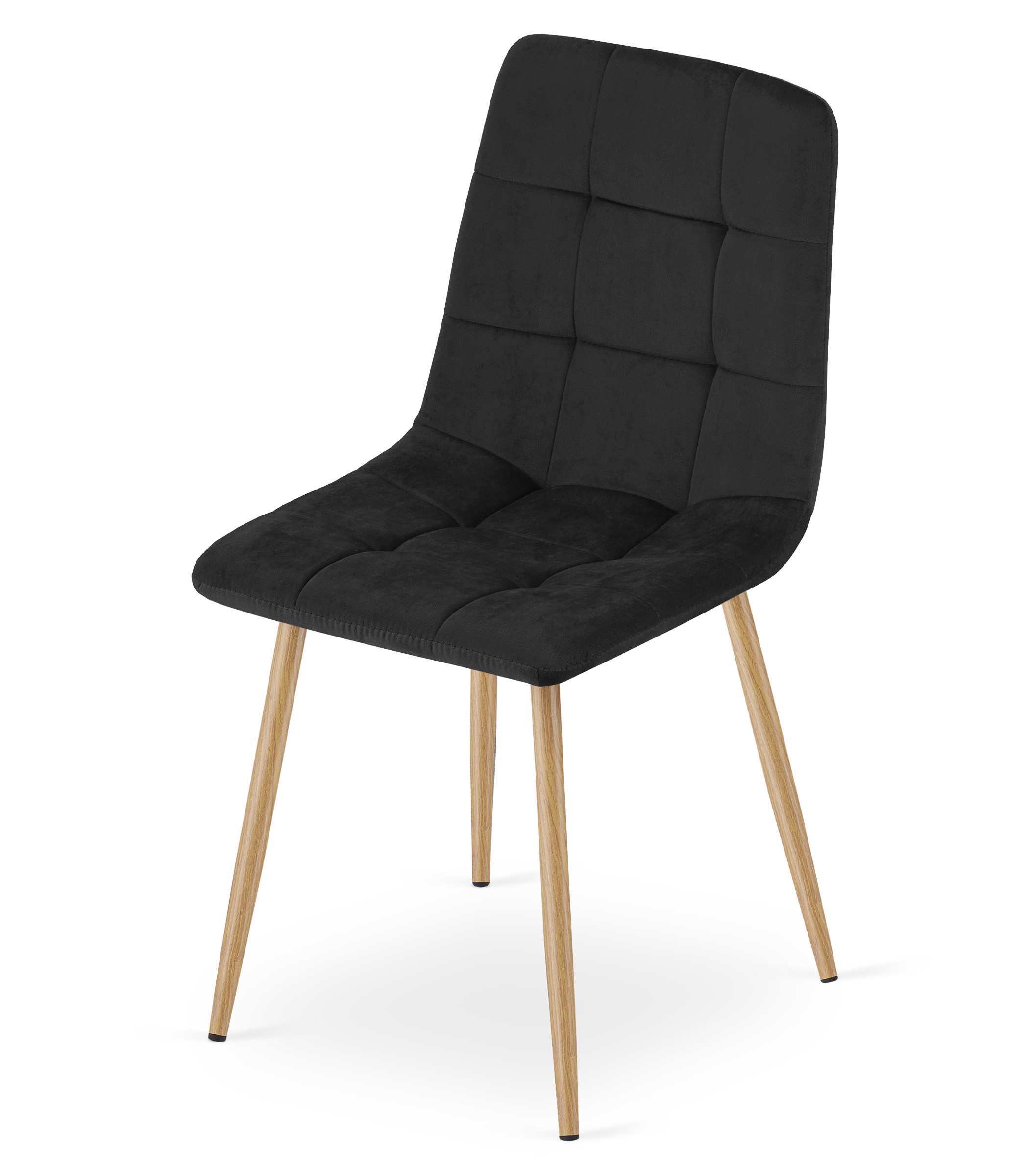 Vidaus kėdė su veliūriniu apmušalu, juoda, 87 cm, 2 vnt. 3
