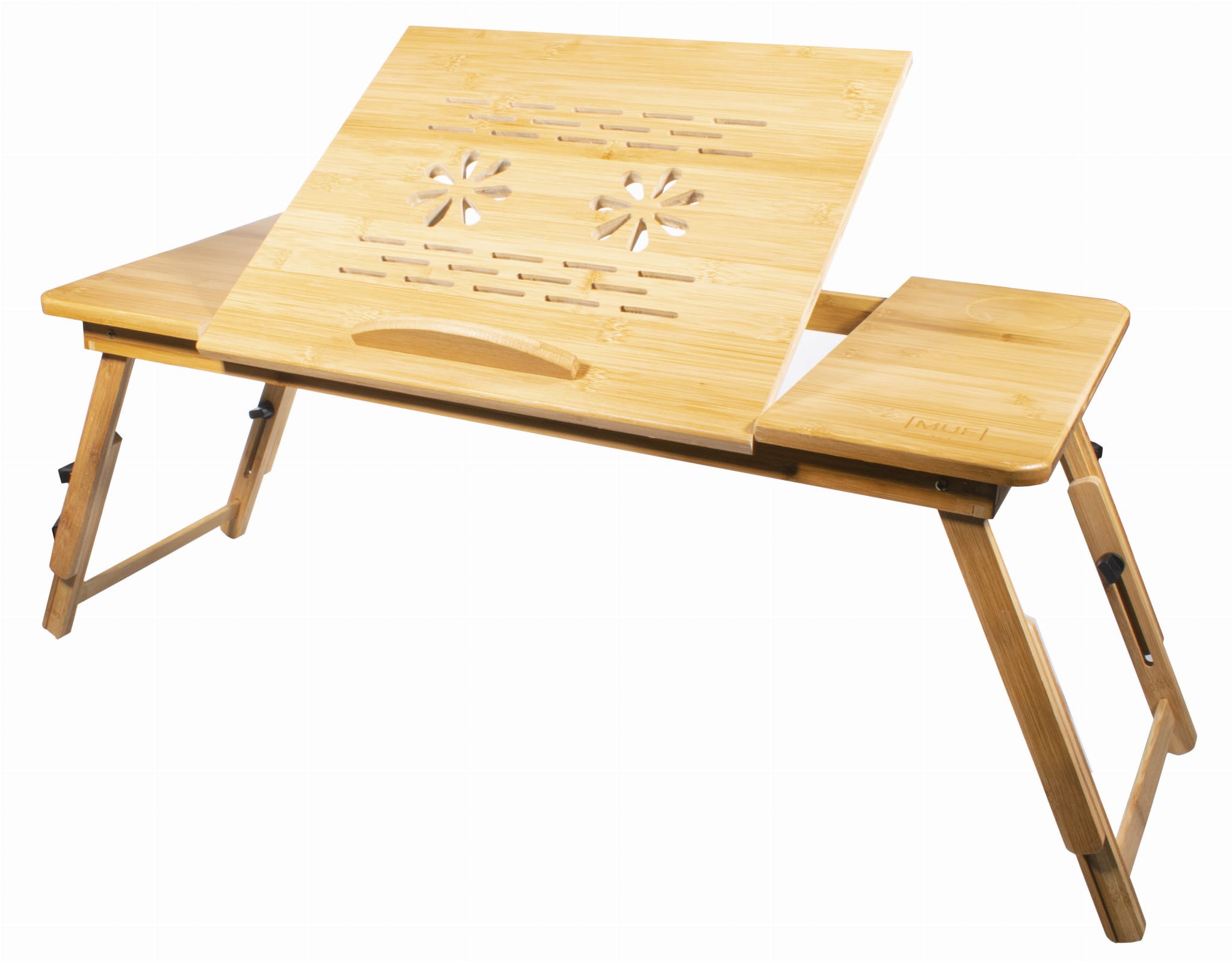 Nešiojamojo kompiuterio staliukas, bambukinis, sulankstomas, 90 × 34,5 × 56,5 cm