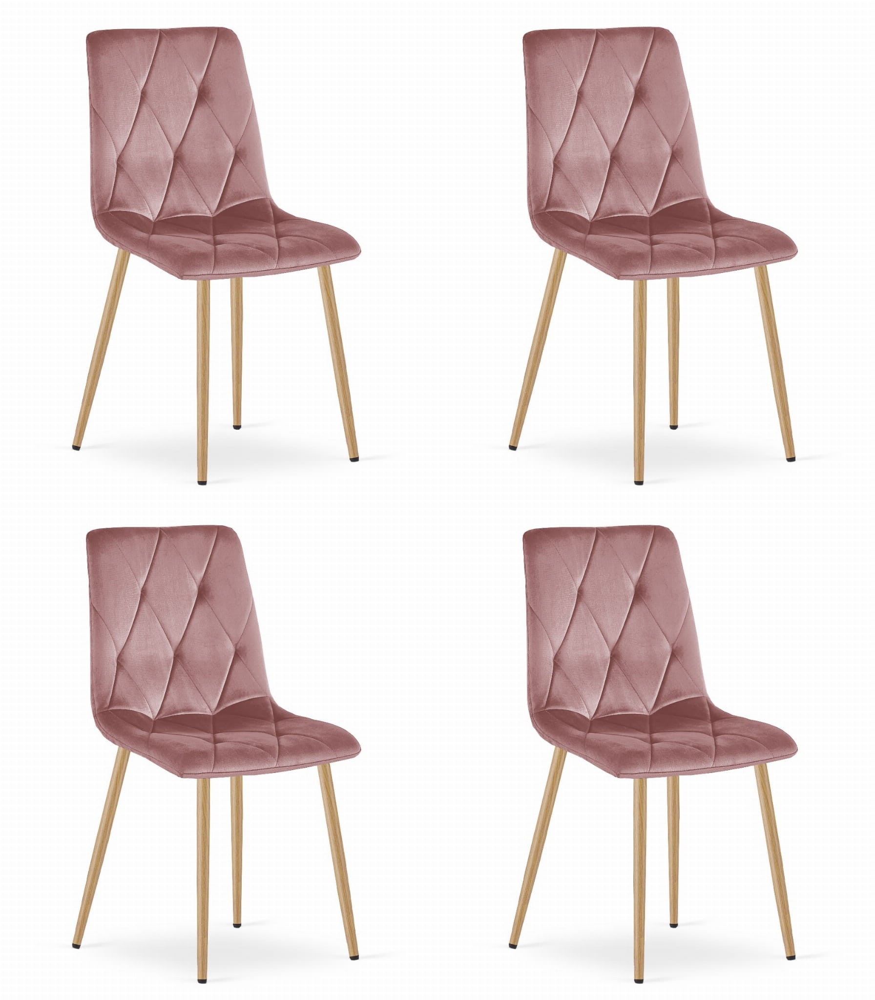 Kėdė LIBRA su veliūriniu sėdimu paviršiumi ir medžio imitacijos kojomis, 86,5 × 45 × 54 cm, 4 vnt.