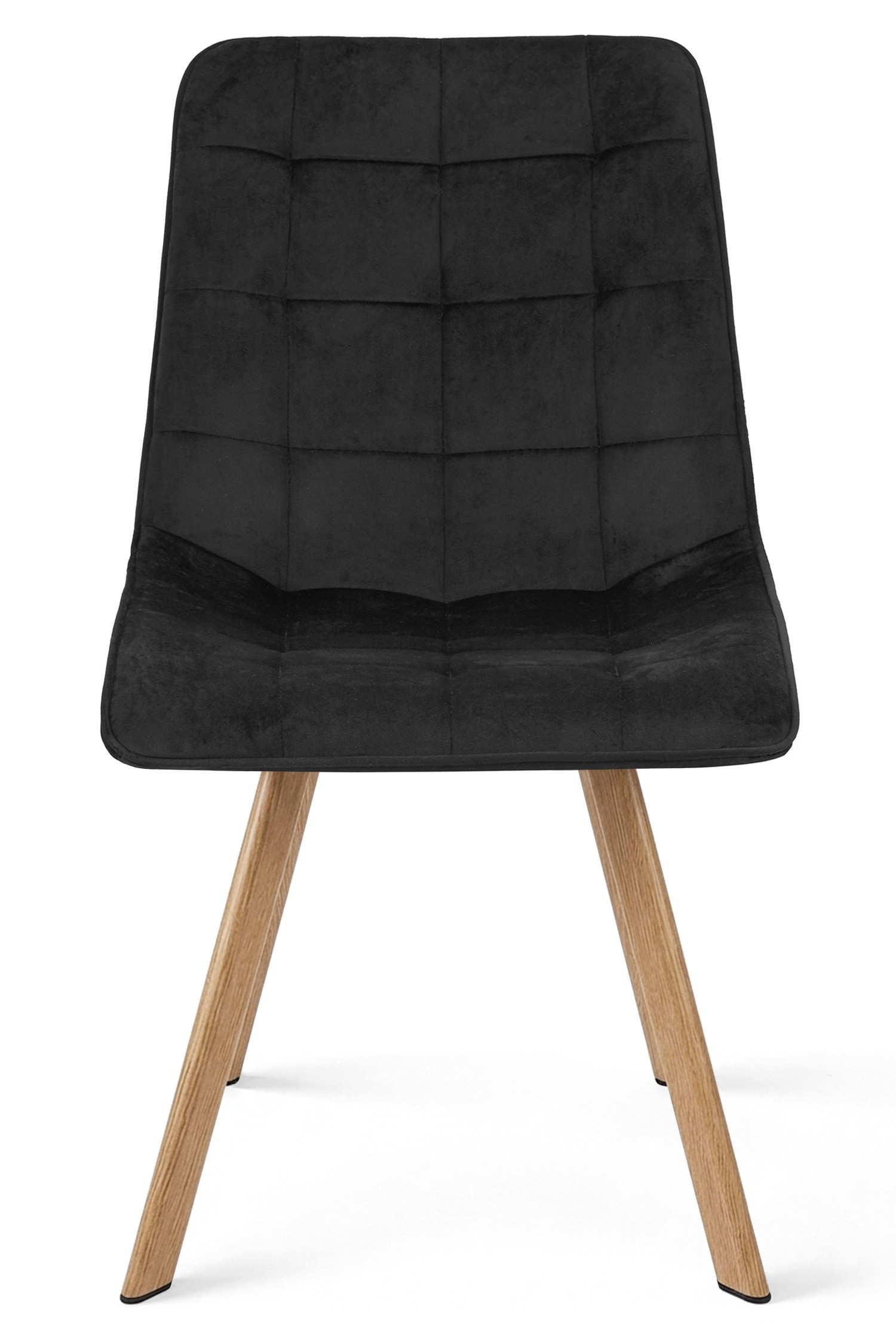 Kėdė su aksominiu apmušalu, juoda, 87 × 49 × 60 cm, 3 vnt. 2