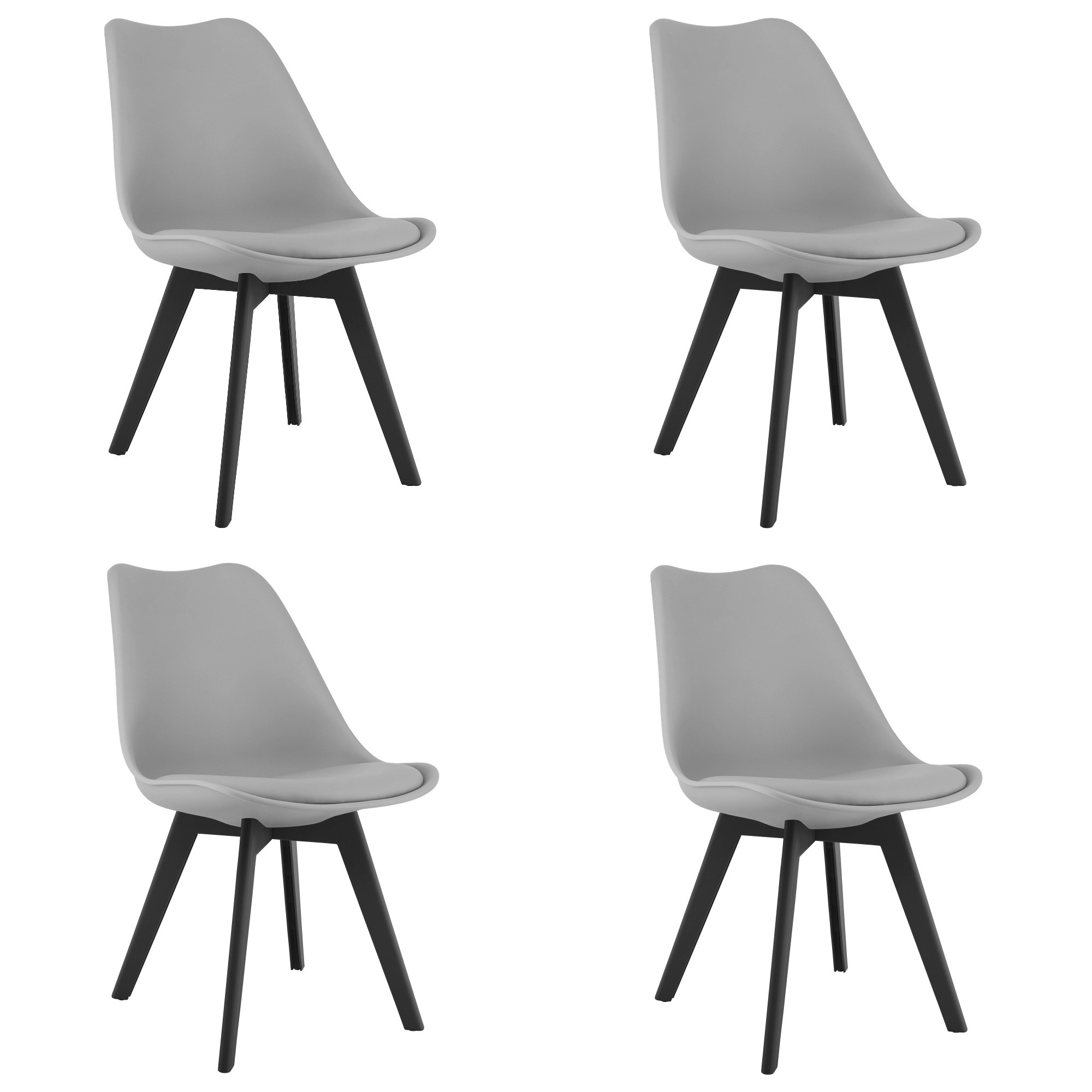 Kėdė MARK su pagalvėle, pilka, 82 cm, 4 vnt.