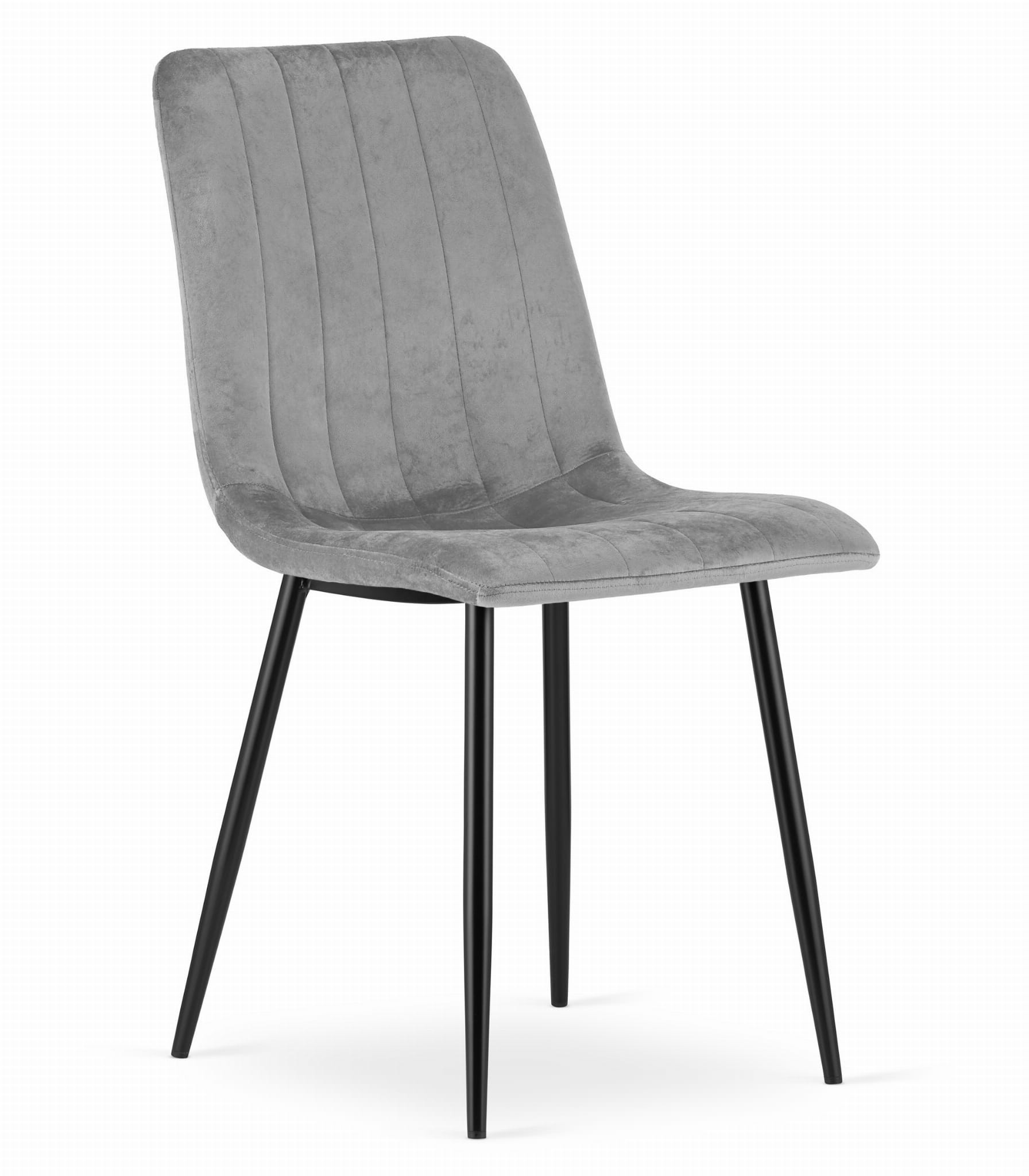 Kėdė LAVA su aksominio audinio sėdyne ir metalinėmis kojomis, šviesiai pilka, 90 × 43 × 51 cm
