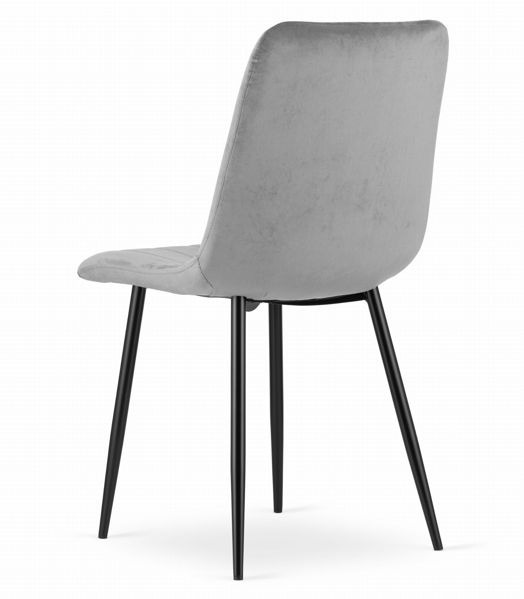 Kėdė LAVA su aksominio audinio sėdyne ir metalinėmis kojomis, šviesiai pilka, 90 × 43 × 51 cm 3
