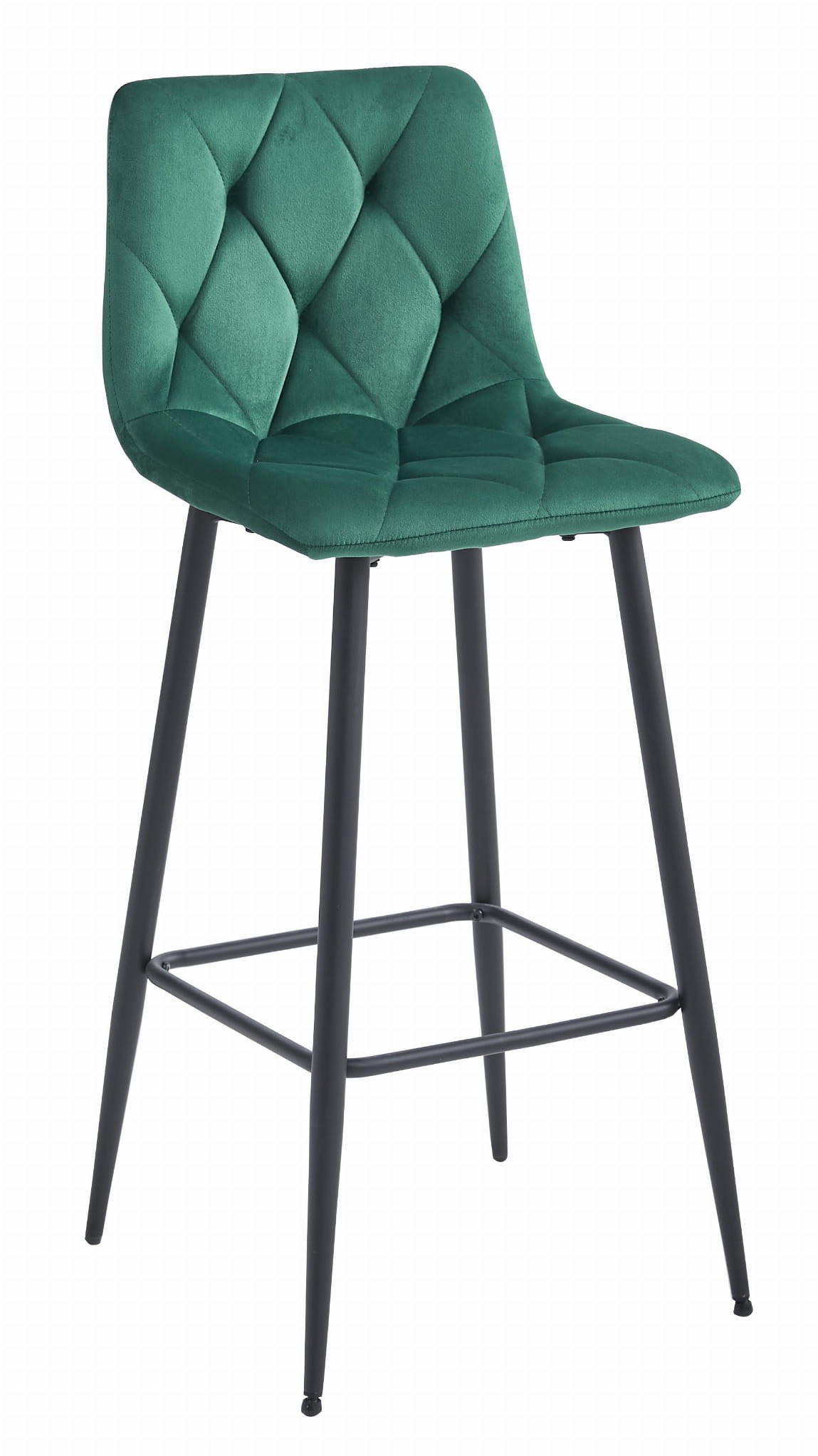Baro kėdžių komplektas su aksominėmis sėdynėmis, tamsiai žalias, 104 cm, 3 vnt.