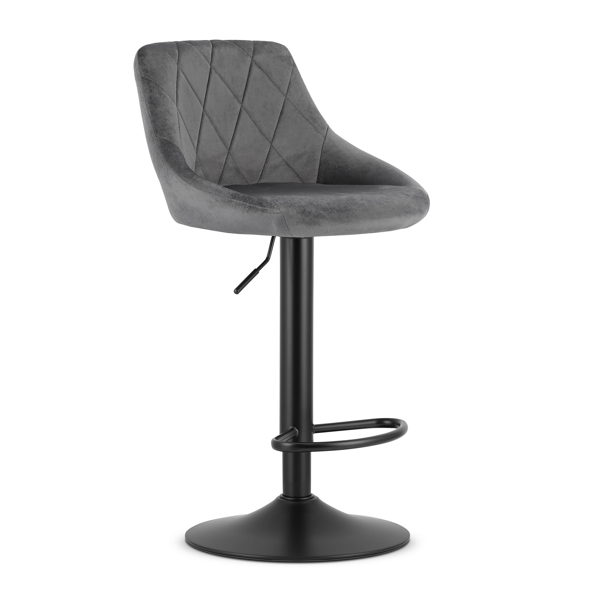 Baro kėdė KAST, reguliuojamo aukščio, besisukanti, pilka su juodu pagrindu, 45,5 × 49 × 85–105 cm