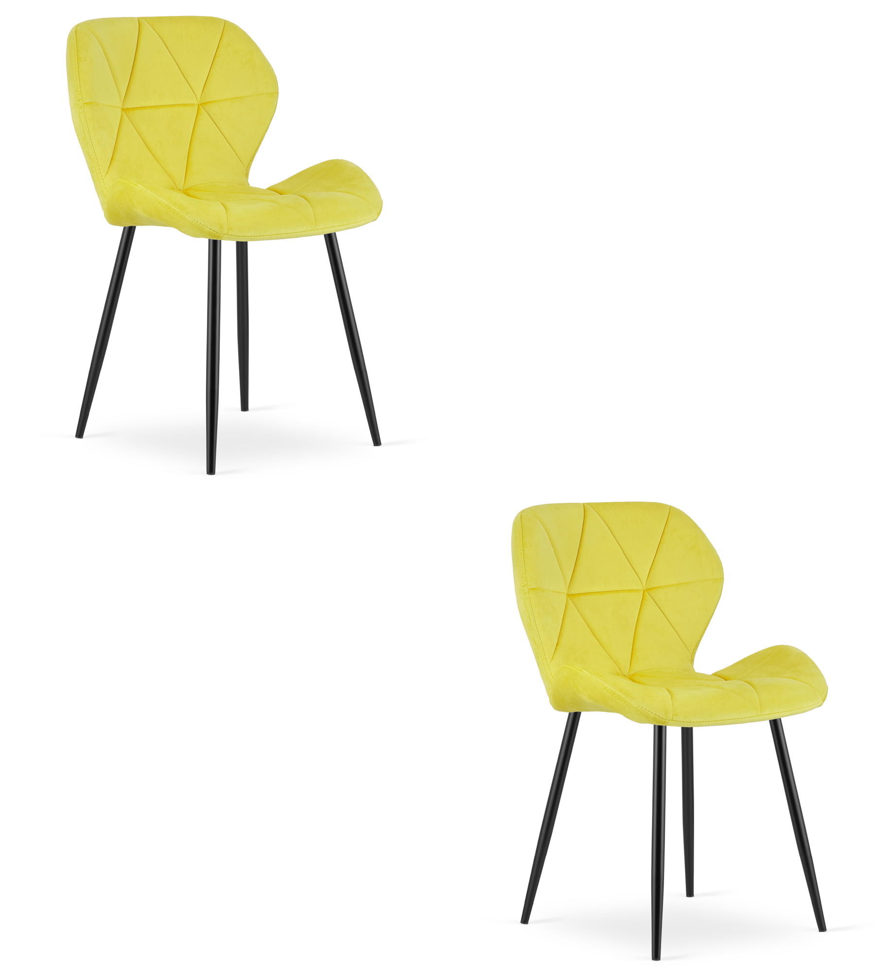Vidaus kėdė Mango, geltona, 76,5 × 46 × 53 cm, 2 vnt.