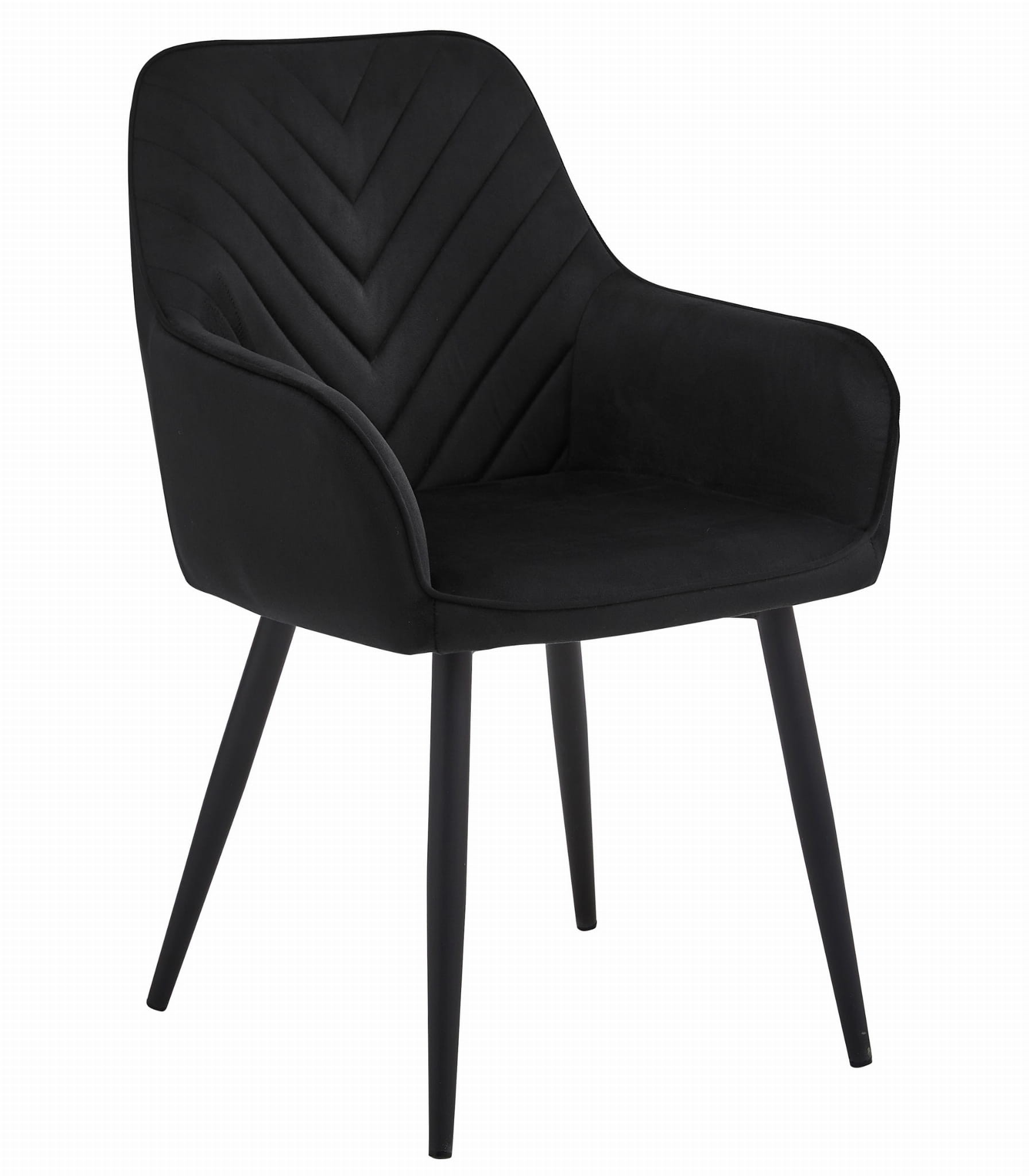 Kėdė su velvetiniu apmušalu, juoda, 83,5 × 54 × 61 cm, 2 vnt.