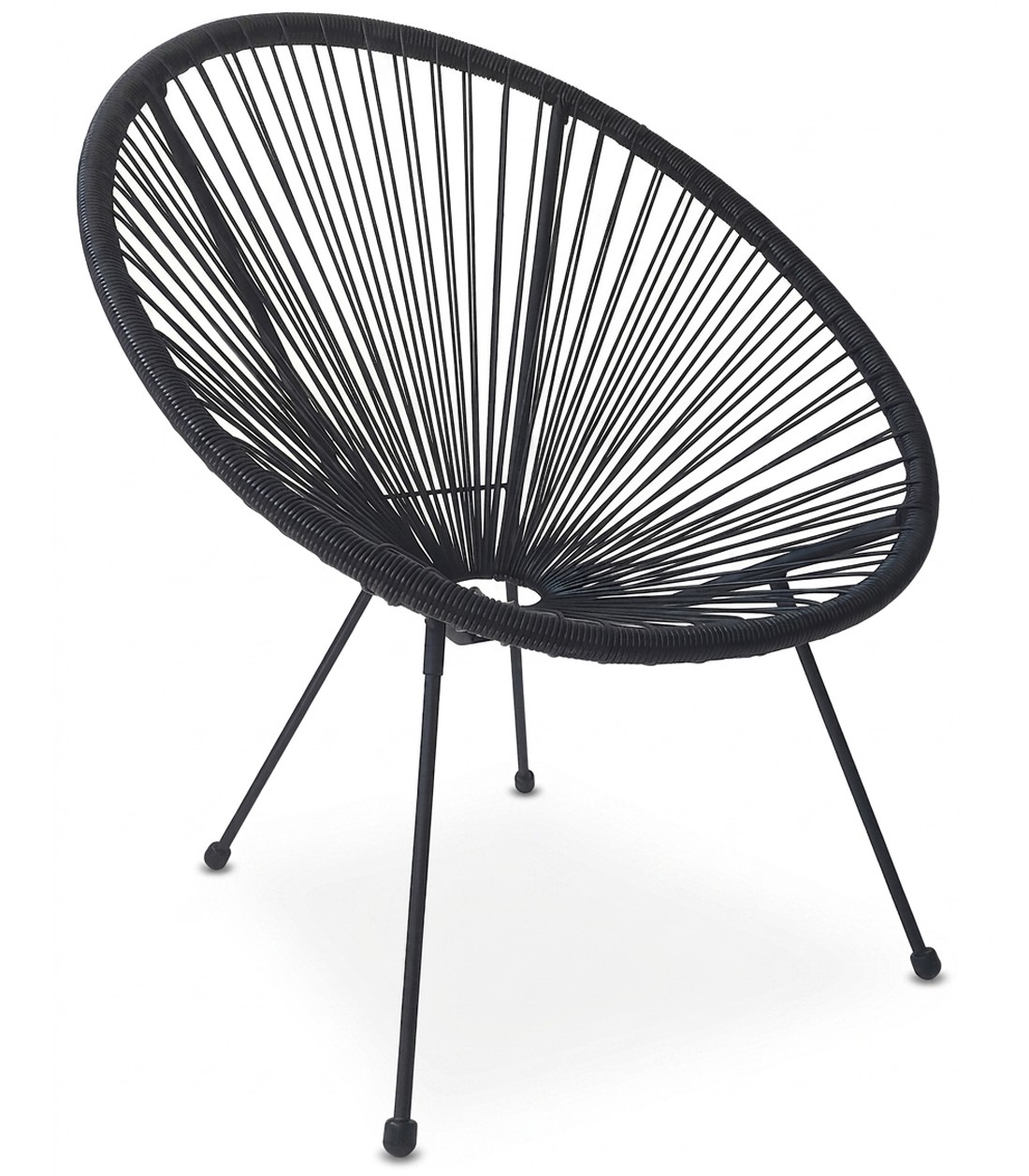 Lauko kėdės Acapulco su technoratano sėdyne, juodos, 84 × 71 × 75 cm, 2 vnt.